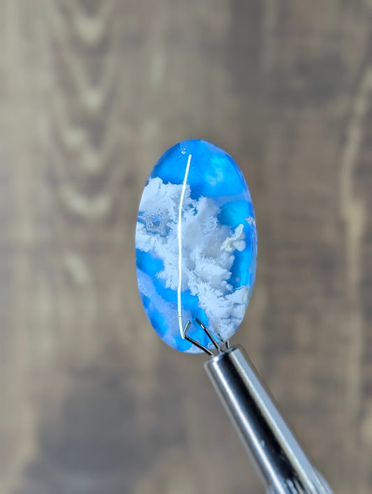 Blue Plume Aurora Doublet Cabochon