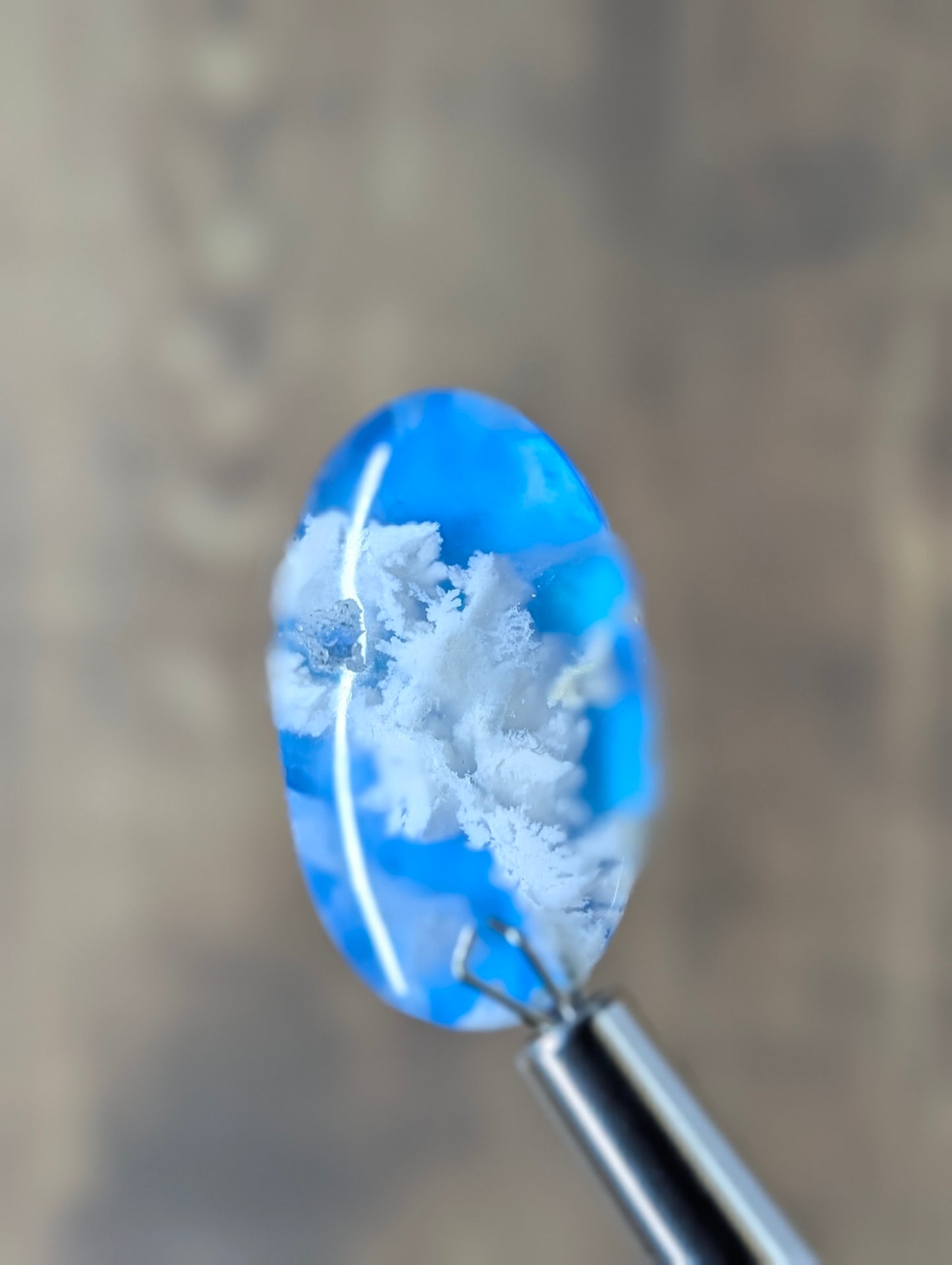 Blue Plume Aurora Doublet Cabochon