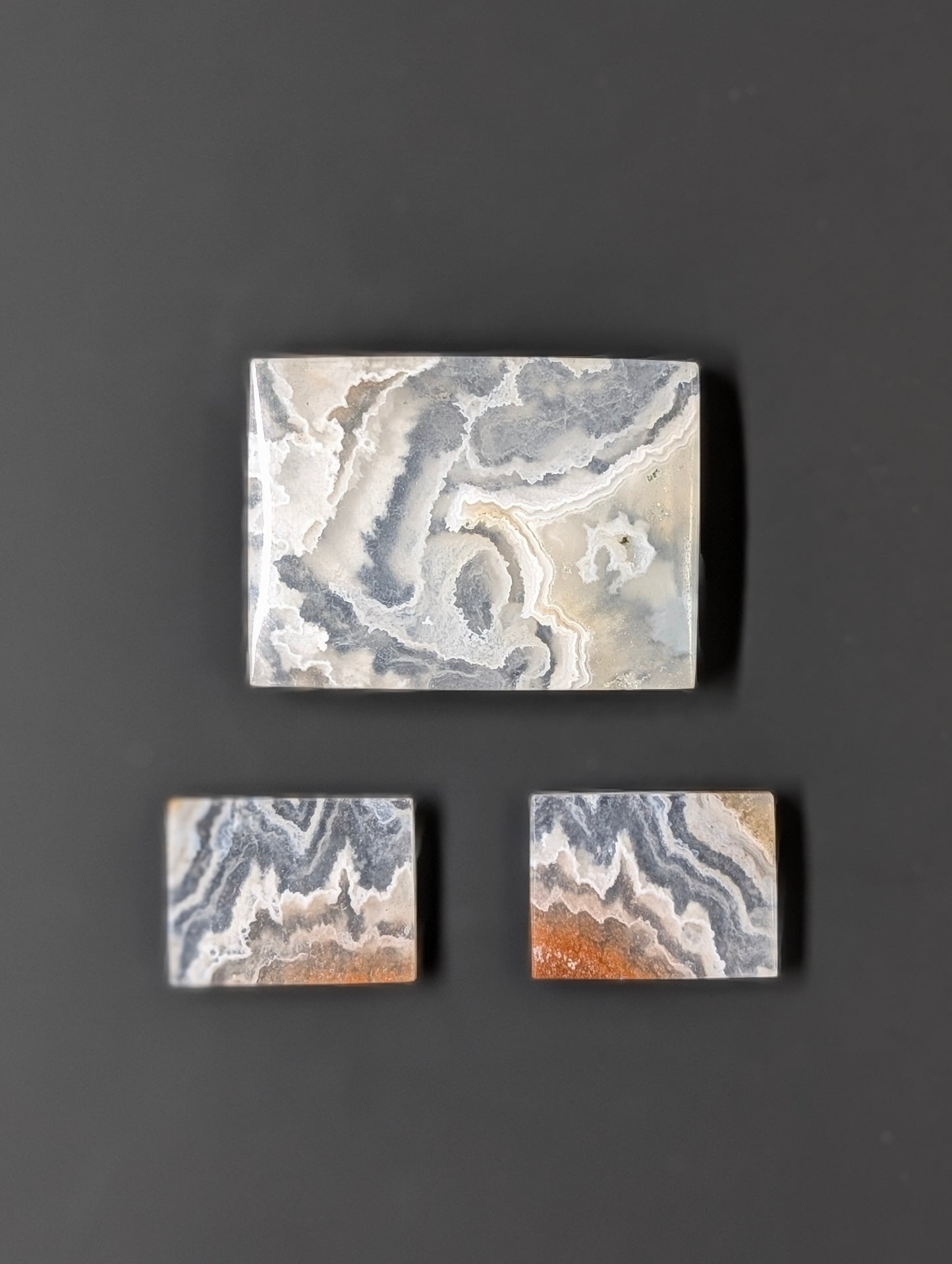 Plume Agate Cabochon Square Set – Pendant and Earrings