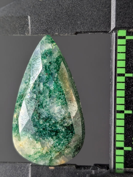 Moss Agate - Faceted Cabochon