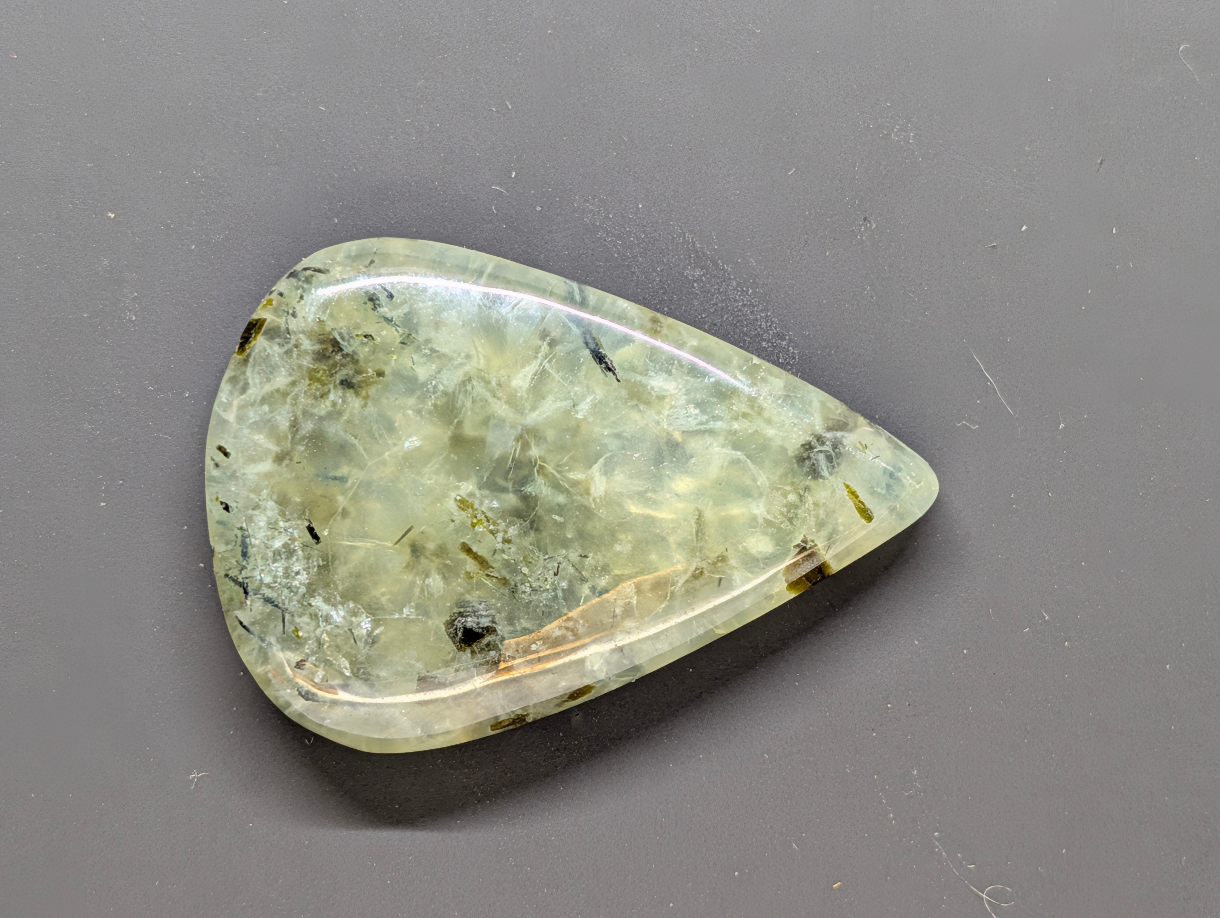 Prehnite – Quebec – Jeffrey Mine – 1 pc Cabochon by Sacred Alchemy Studios