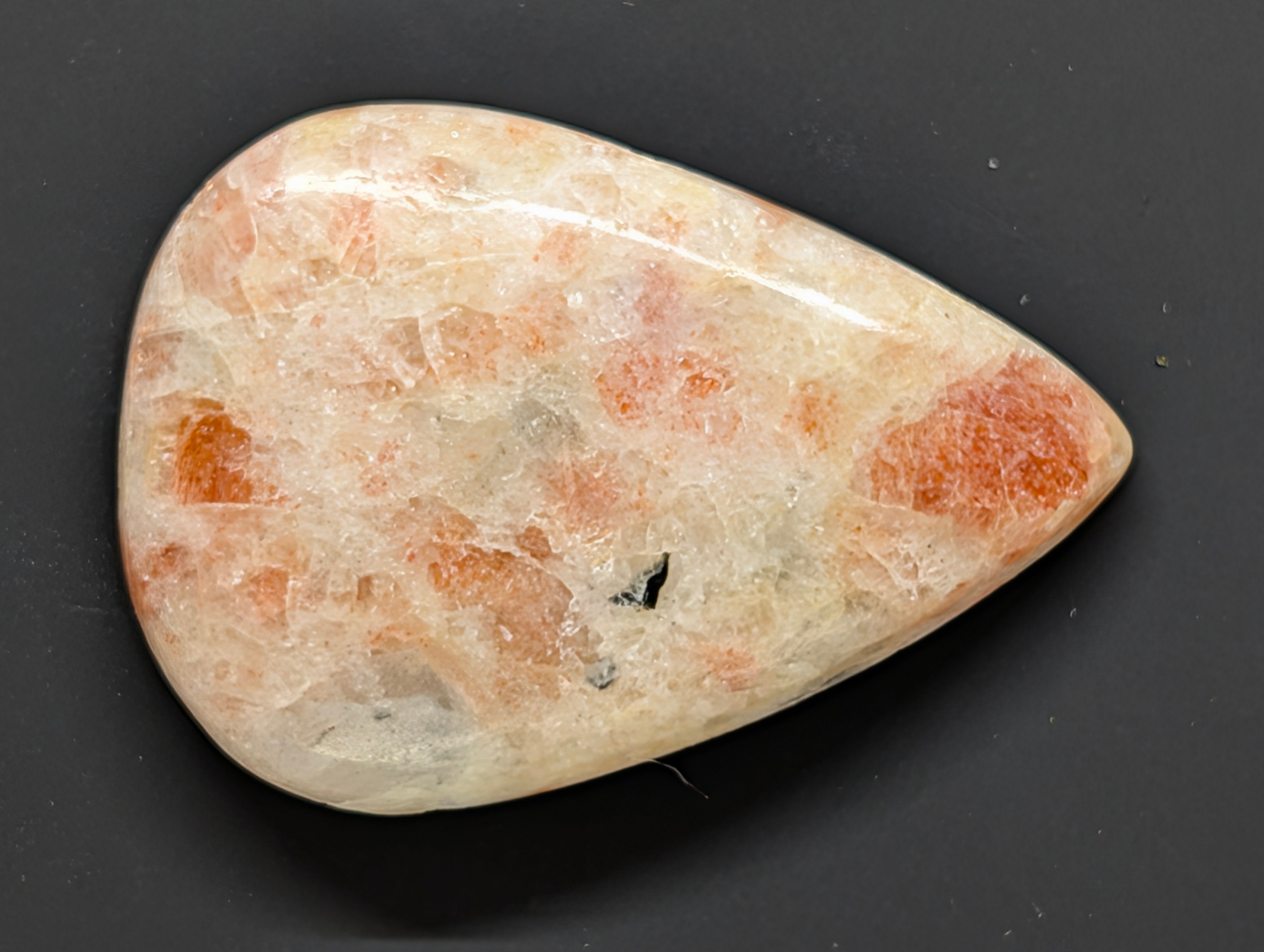 Peach Sunstone - Cabochon - Warm Copper Shimmer - BACK NOT FLAT - Wire Wrapping by Sacred Alchemy Studios