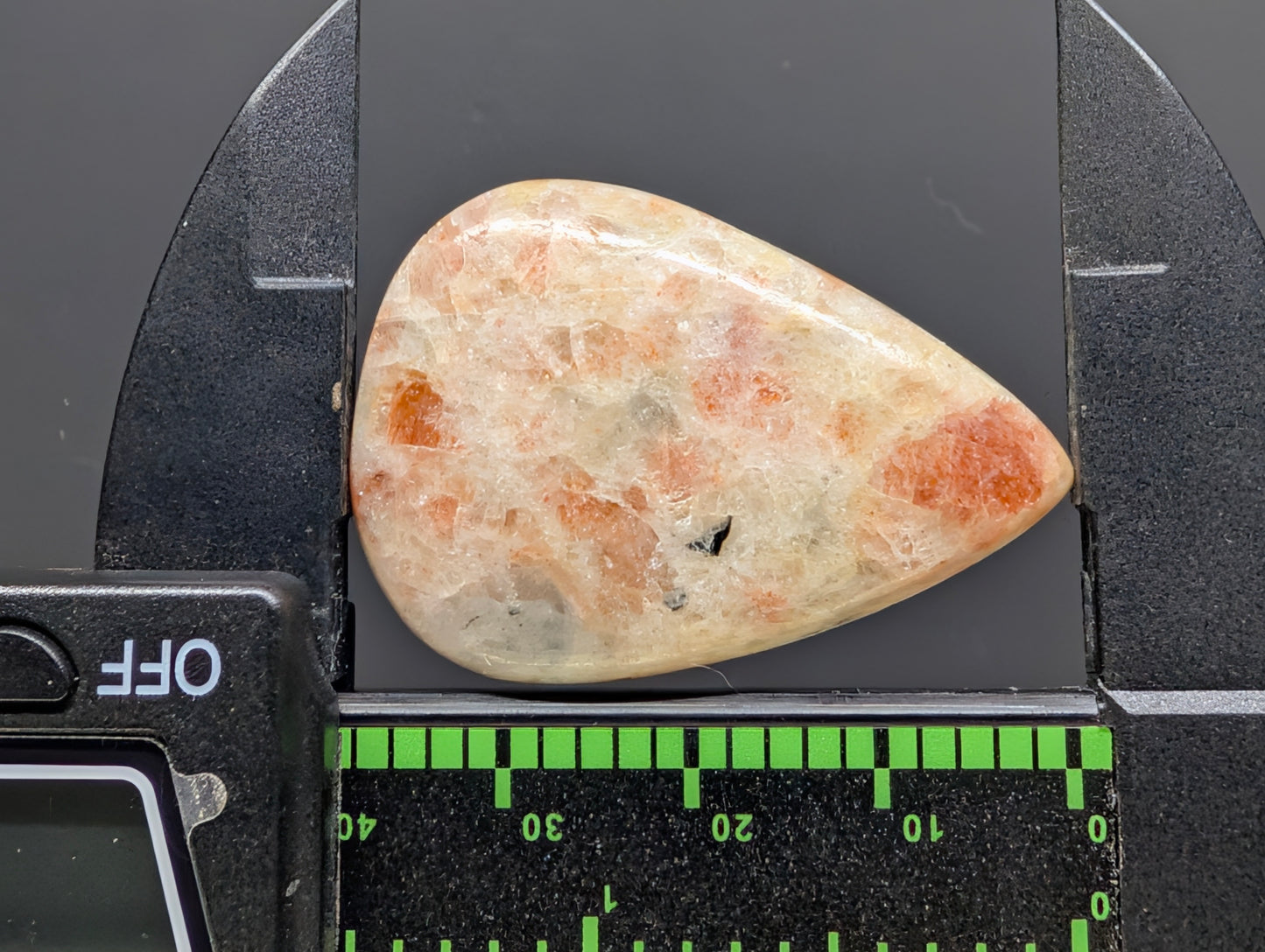 Peach Sunstone - Cabochon - Warm Copper Shimmer - BACK NOT FLAT - Wire Wrapping