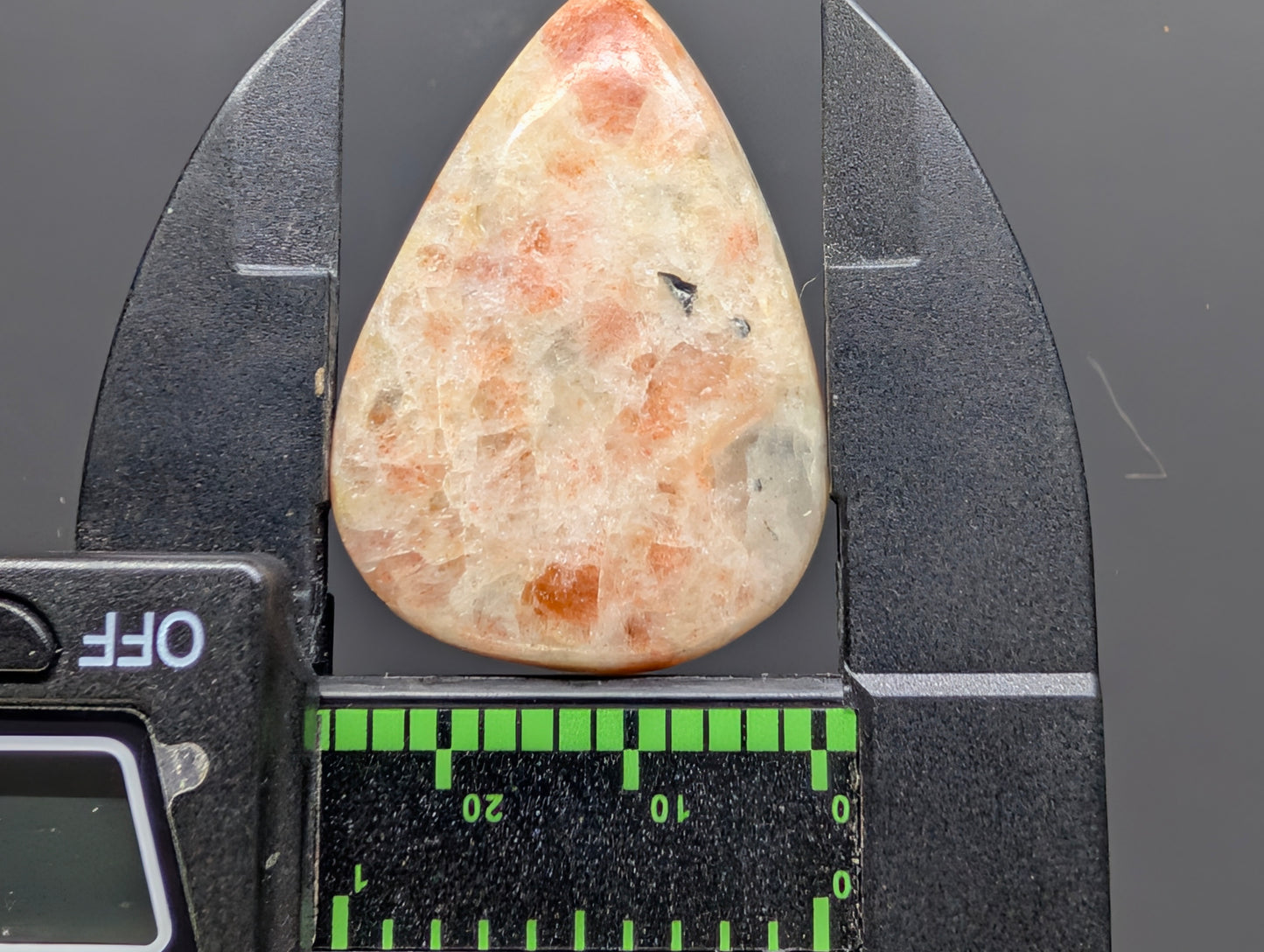 Peach Sunstone - Cabochon - Warm Copper Shimmer - BACK NOT FLAT - Wire Wrapping