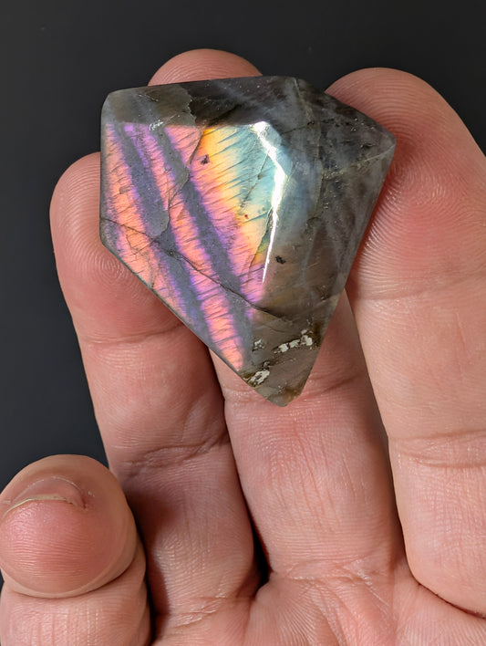 Labradorite Cabochon - Rare Purple - Mined in Madagascar - Superman Cut