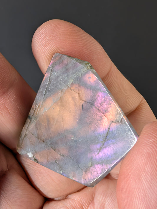Labradorite Cabochon - Rare Purple - Mined in Madagascar - Superman Cut