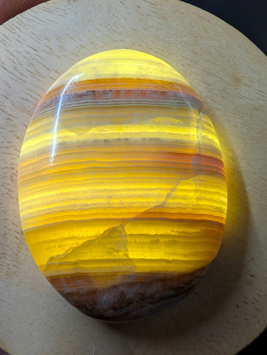 Green Banded Calcite Cabochon