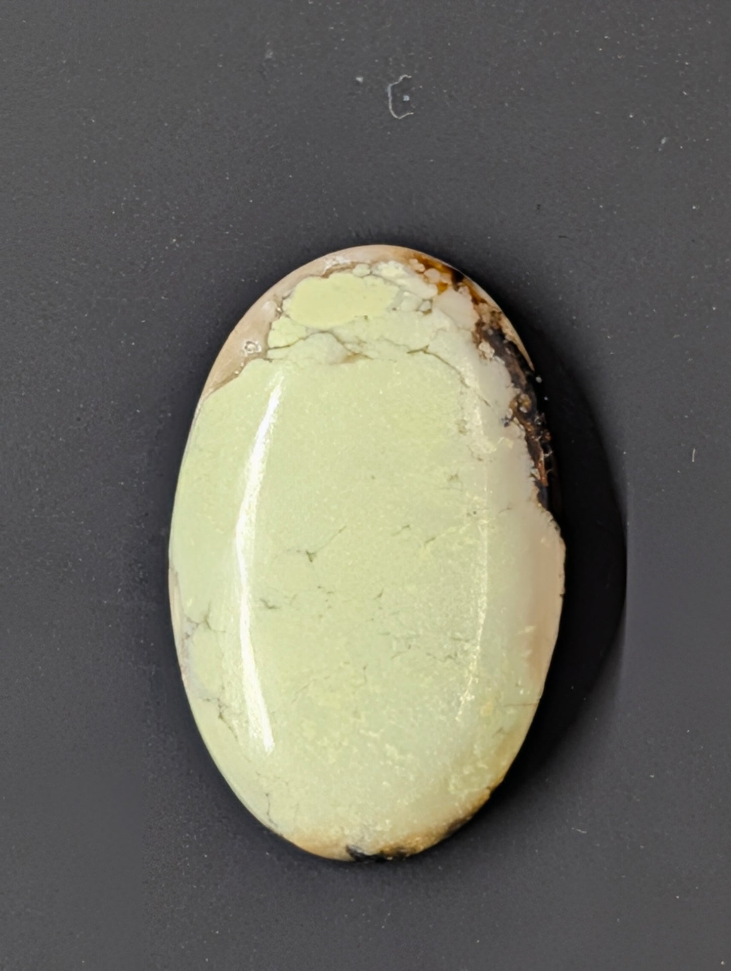 Lemon Chrysoprase Cabochon - Material from Western Australia, Eastern Goldfields