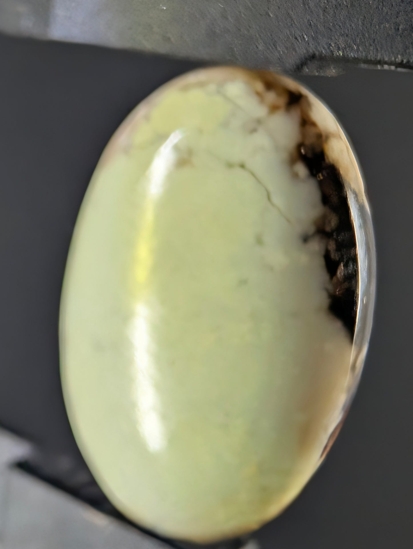 Lemon Chrysoprase Cabochon - Material from Western Australia, Eastern Goldfields