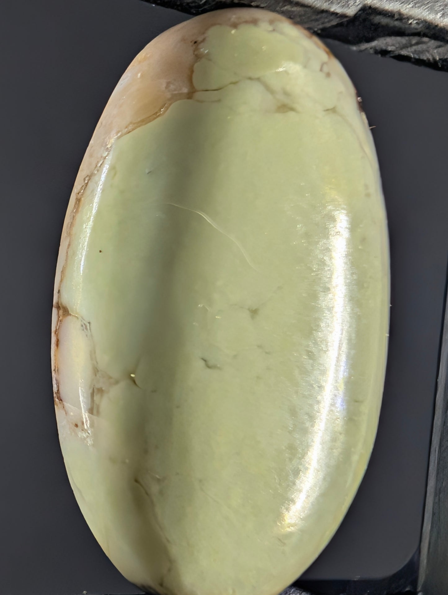 Lemon Chrysoprase Cabochon - Material from Western Australia, Eastern Goldfields