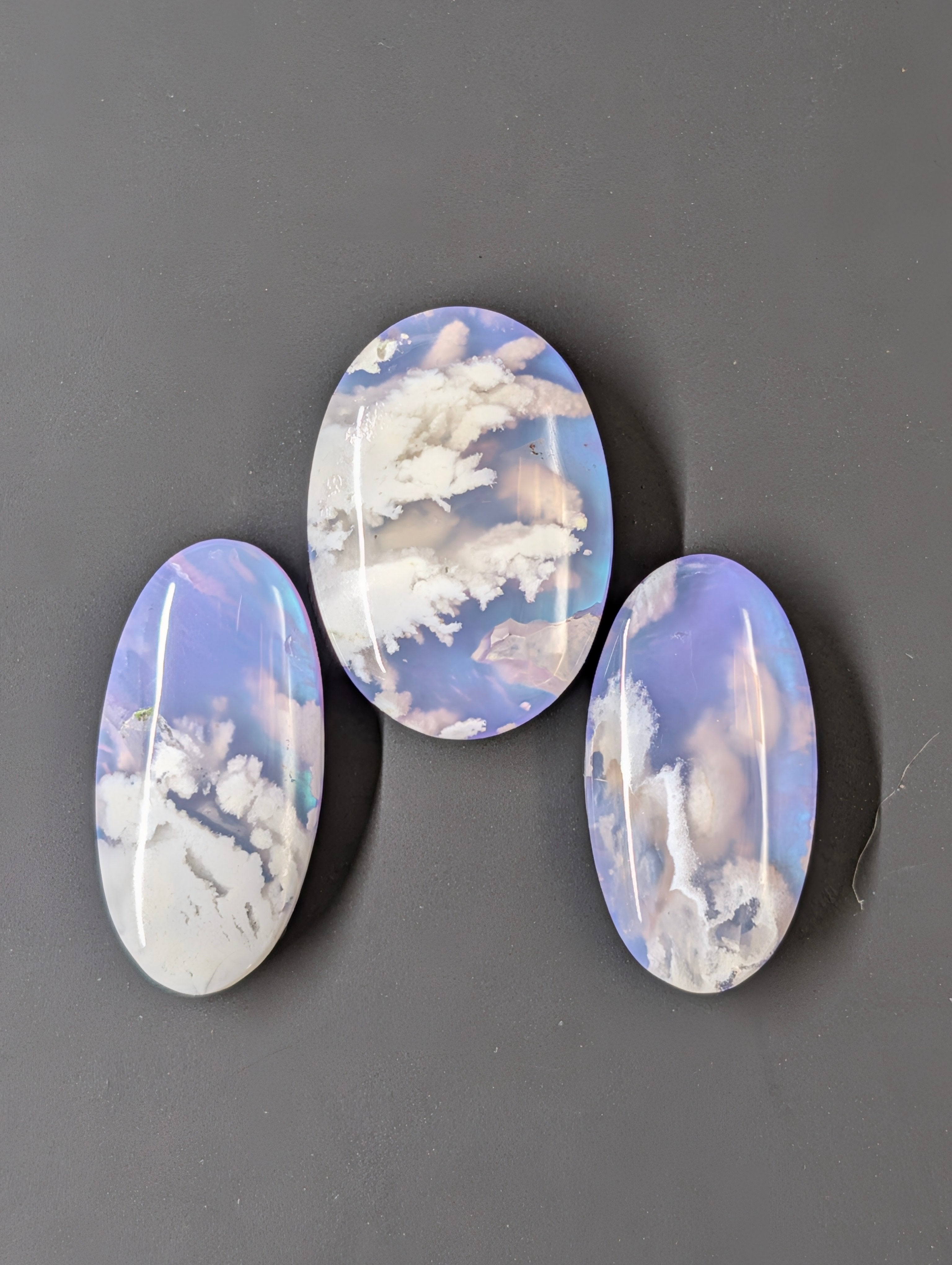 Purple Plume Aurora Doublet Cabochon Matching Pendant & Earing Set. 2/7 by Sacred Alchemy Studios