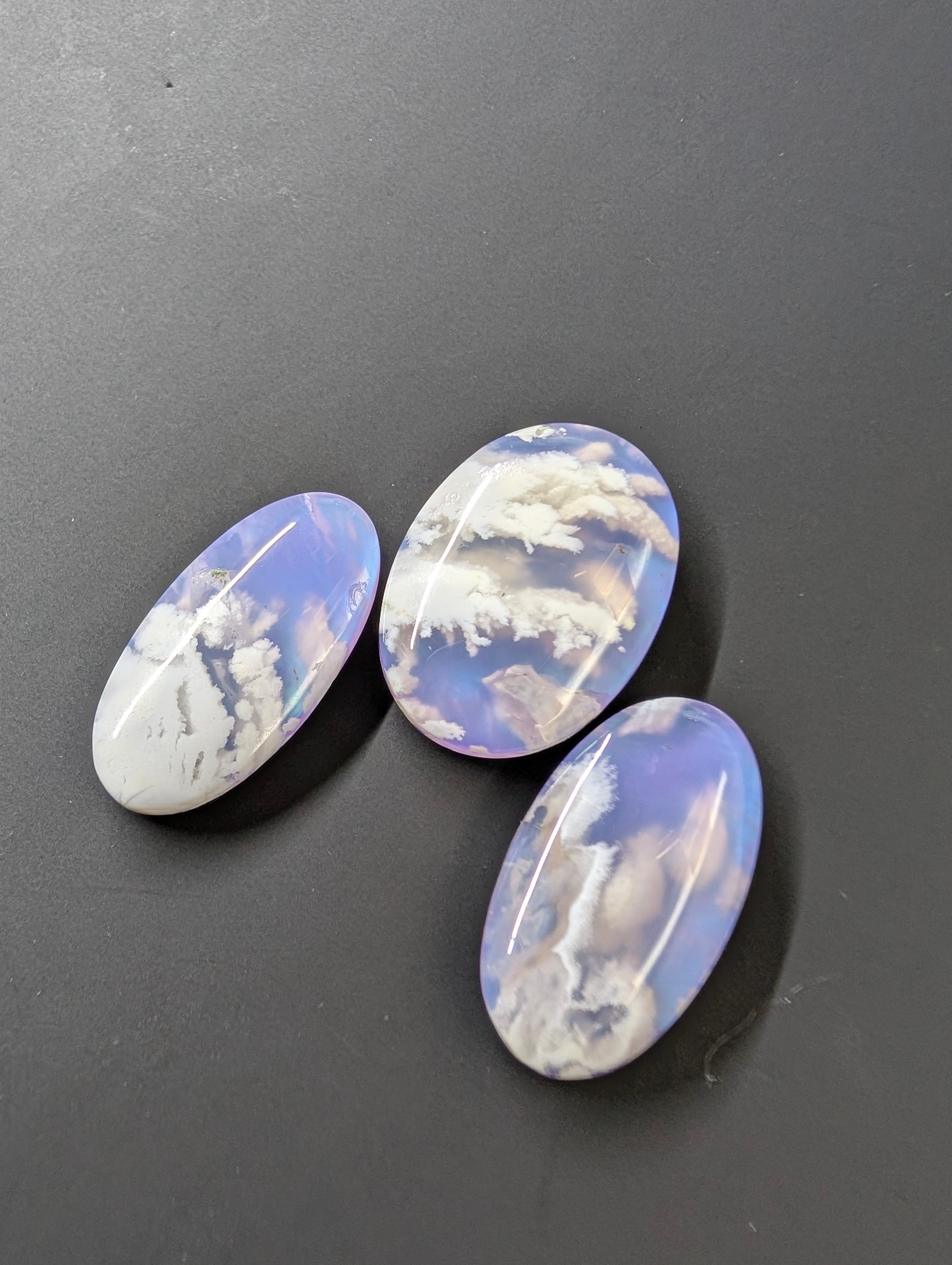 Purple Plume Aurora Doublet Cabochon Matching Pendant & Earing Set. 2/7 by Sacred Alchemy Studios