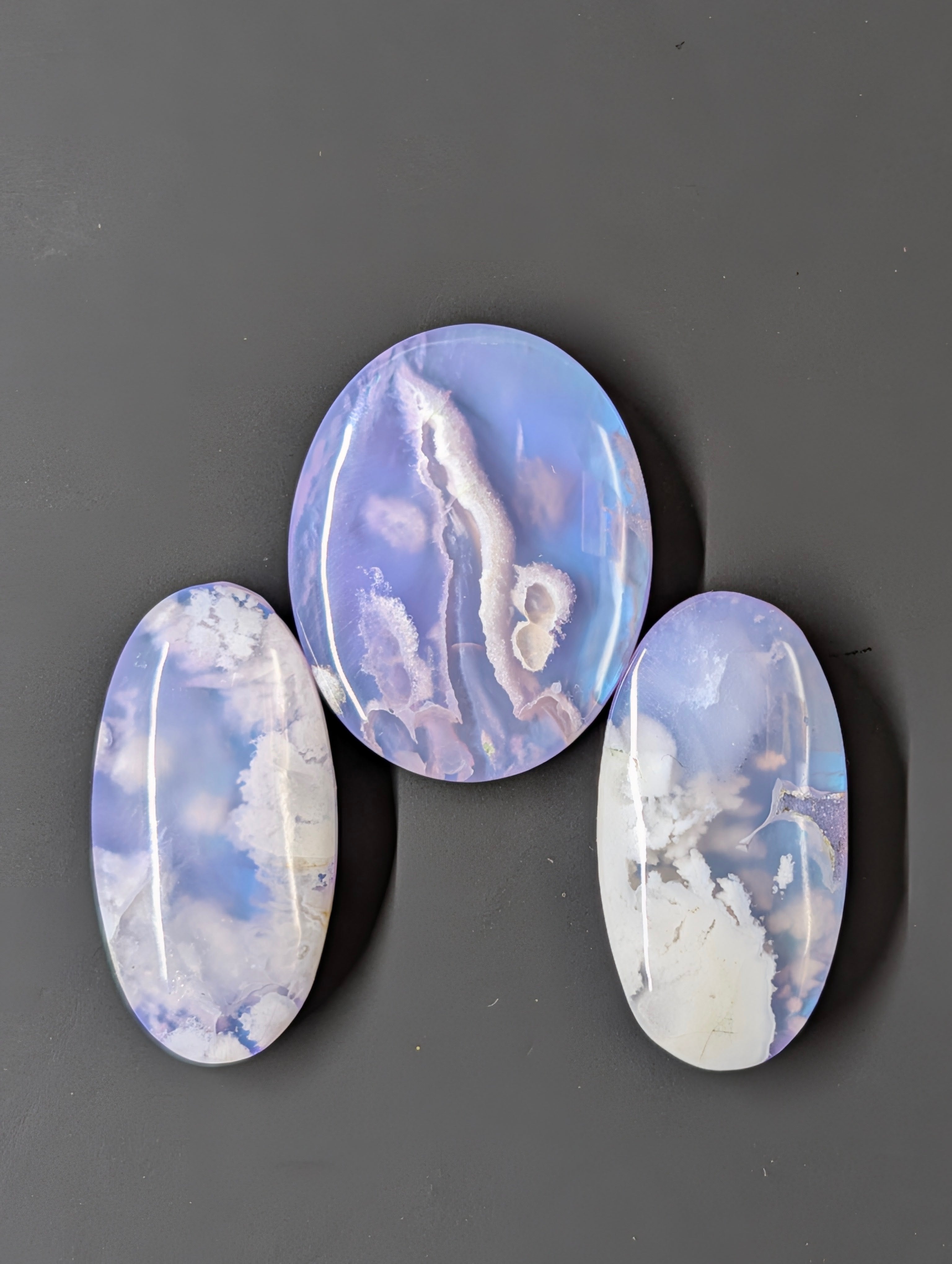Purple Plume Aurora Doublet Cabochon Matching Pendant & Earing Set. 3/7 by Sacred Alchemy Studios
