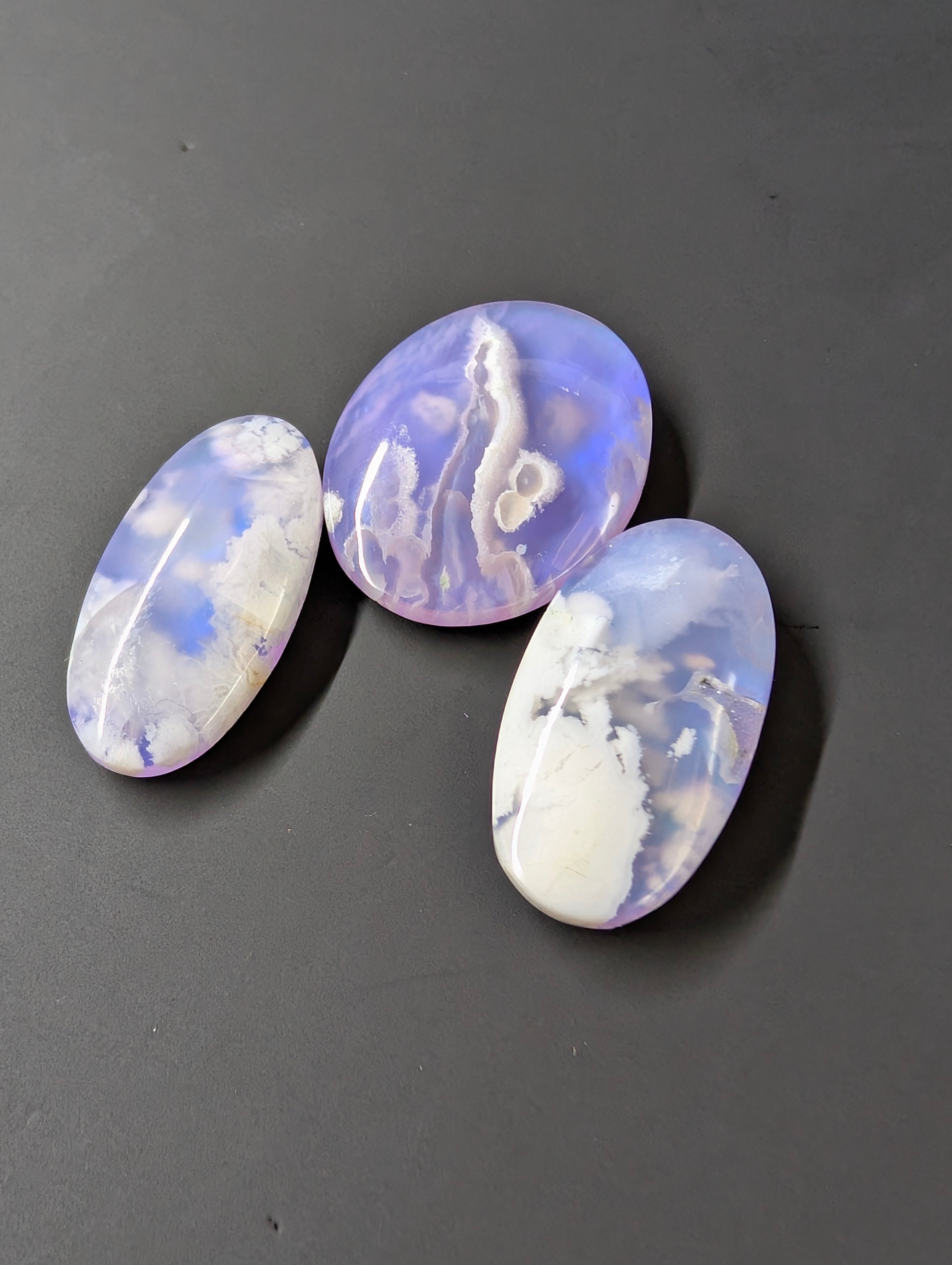 Purple Plume Aurora Doublet Cabochon Matching Pendant & Earing Set. 3/7 by Sacred Alchemy Studios