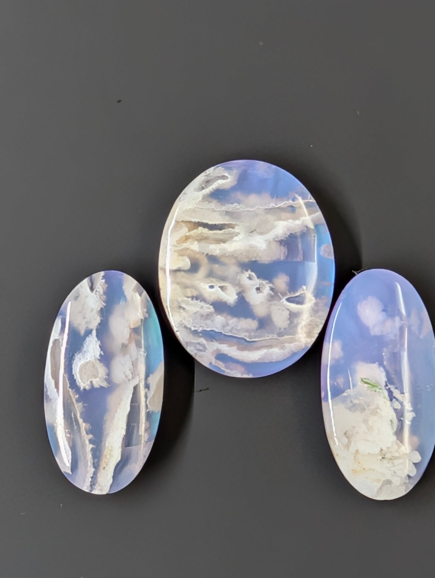 Purple Plume Aurora Doublet Cabochon Matching Pendant & Earing Set. 4/7