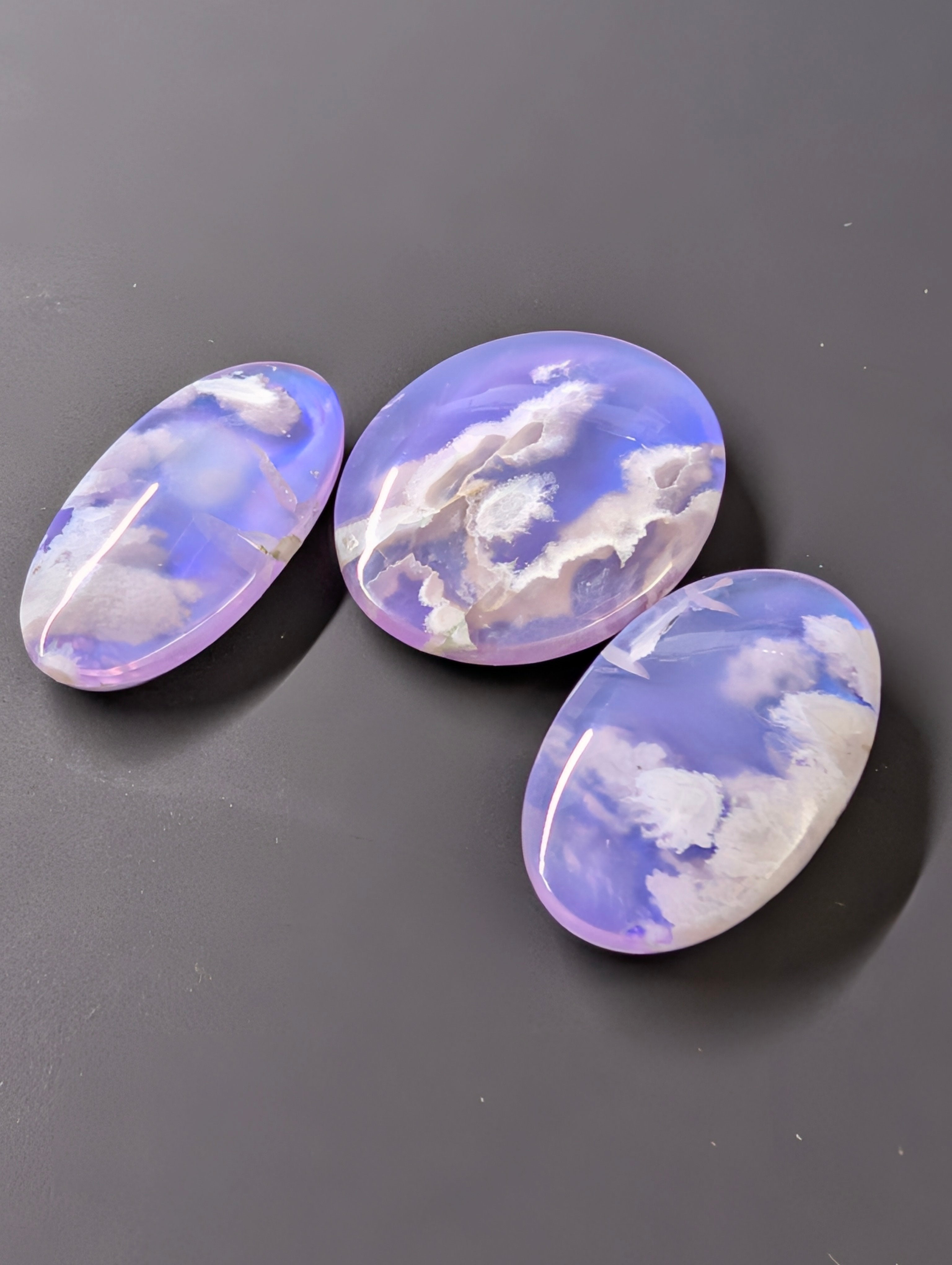 Purple Plume Aurora Doublet Cabochon Matching Pendant & Earing Set. 5/7 by Sacred Alchemy Studios
