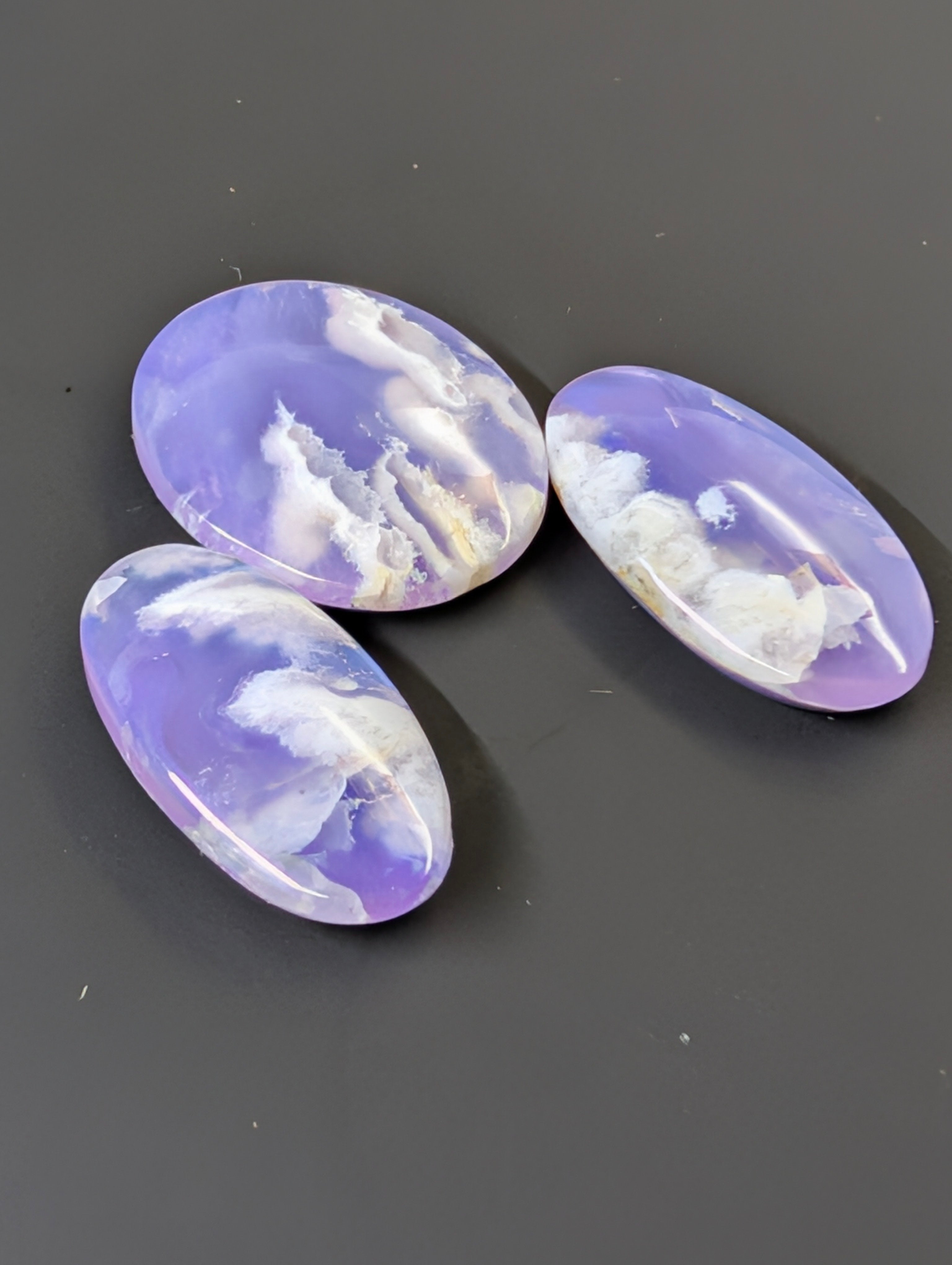 Purple Plume Aurora Doublet Cabochon Matching Pendant & Earing Set. 6/7 by Sacred Alchemy Studios