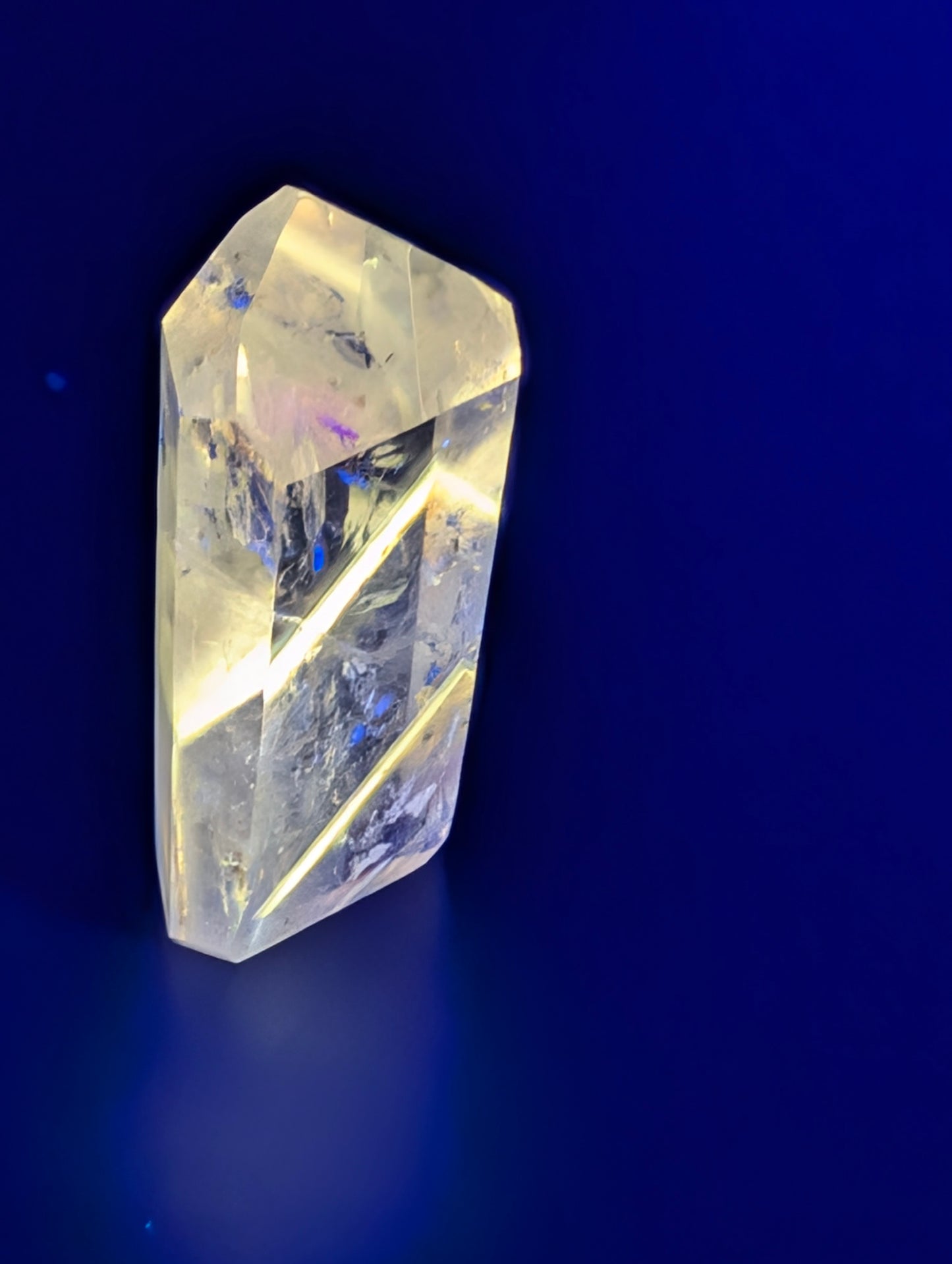 Amethyst & Powellite UV-Reactive Stone - Ideal for a Hand-Wrapped Pendant on a Mala Necklace