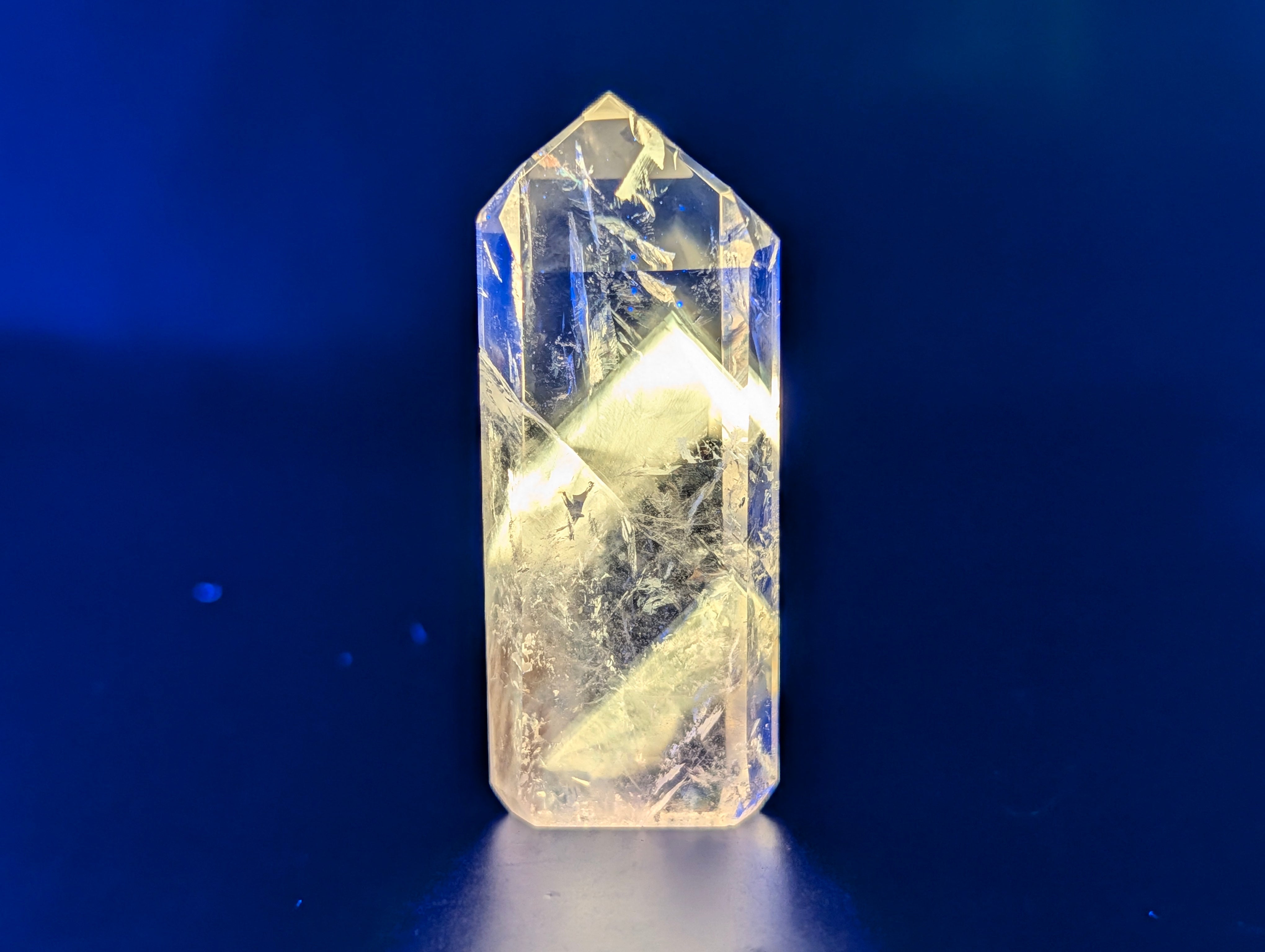 Amethyst & Powellite UV-Reactive Stone - Ideal for a Hand-Wrapped Pendant on a Mala Necklace by Sacred Alchemy Studios