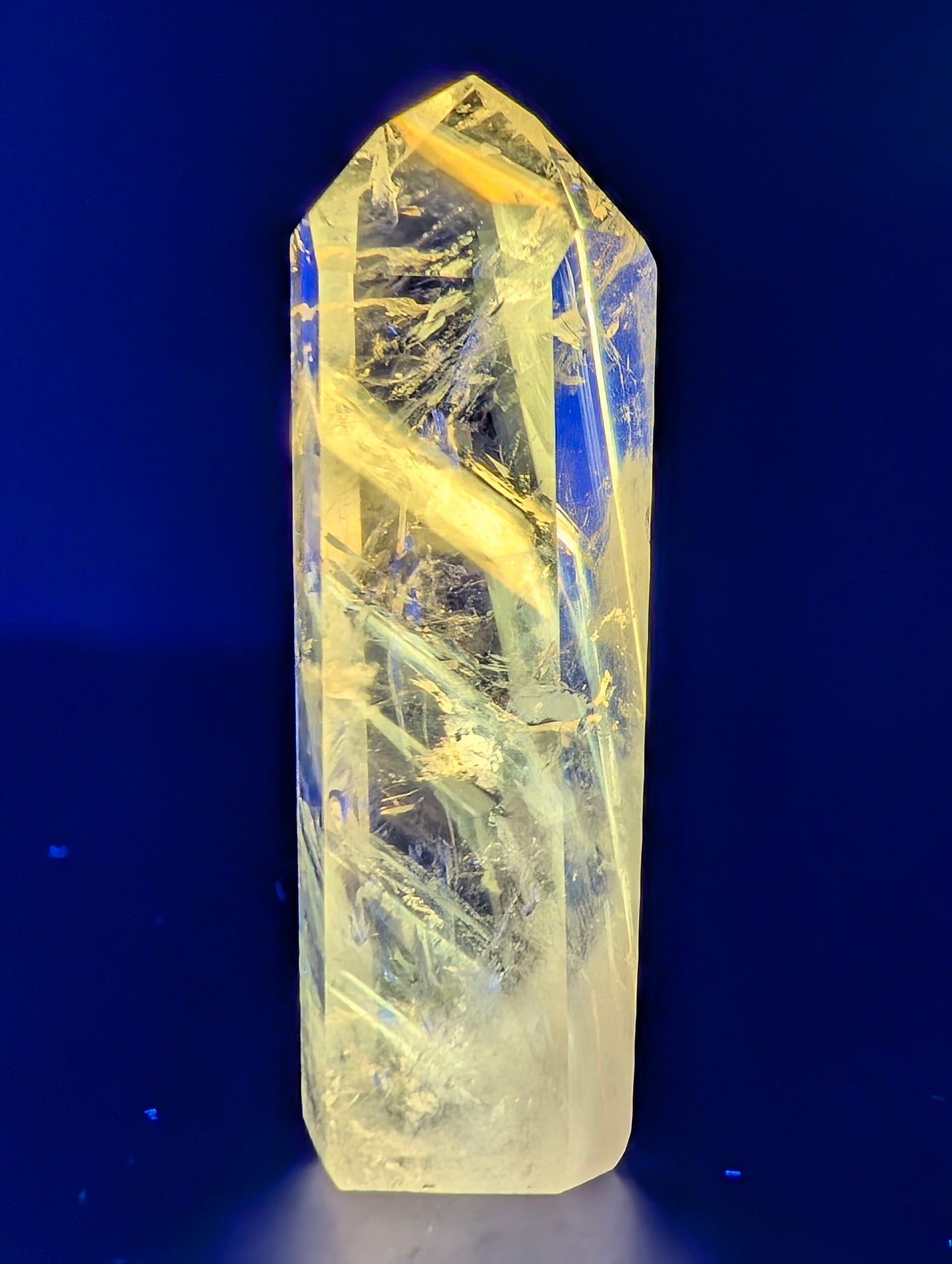 Amethyst & Powellite UV-Reactive Stone - Ideal for a Hand-Wrapped Pendant on a Mala Necklace