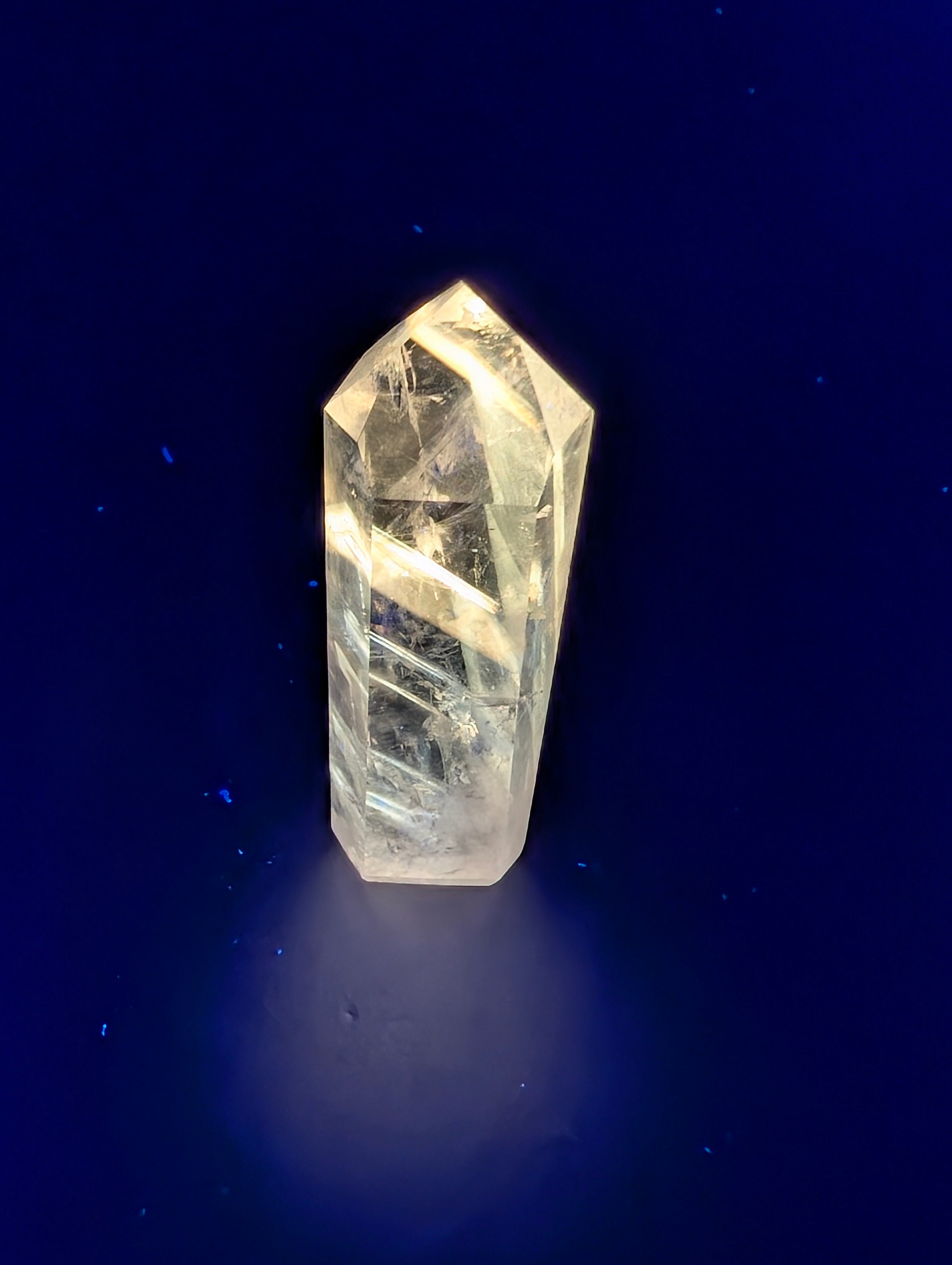 Amethyst & Powellite UV-Reactive Stone - Ideal for a Hand-Wrapped Pendant on a Mala Necklace by Sacred Alchemy Studios