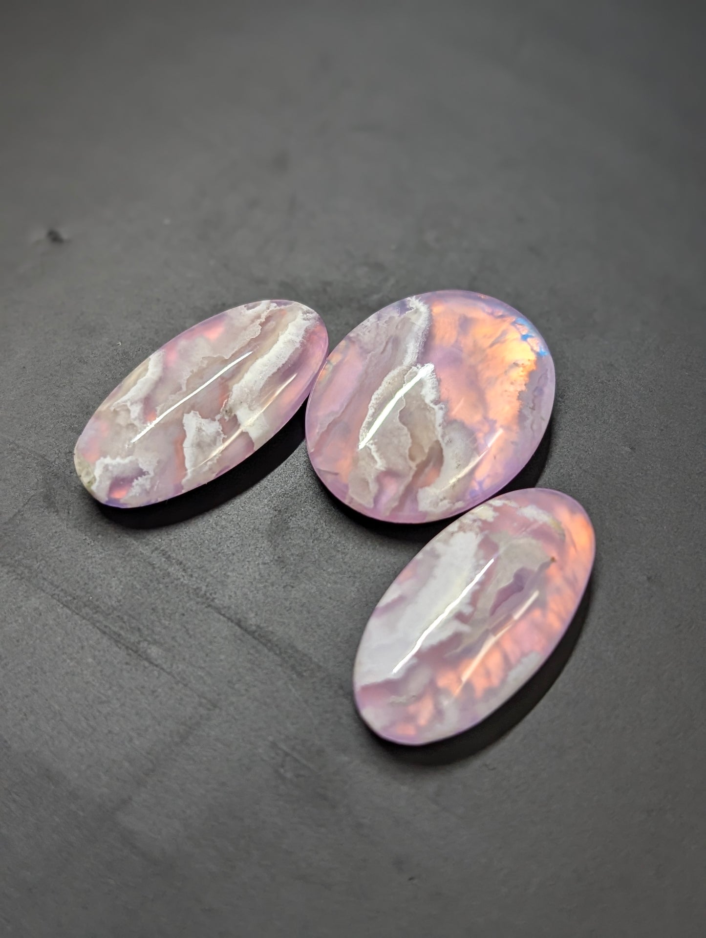 Pink Plume Aurora Doublet - Indonesia - Cabochon Matching Pendant & Earring Set
