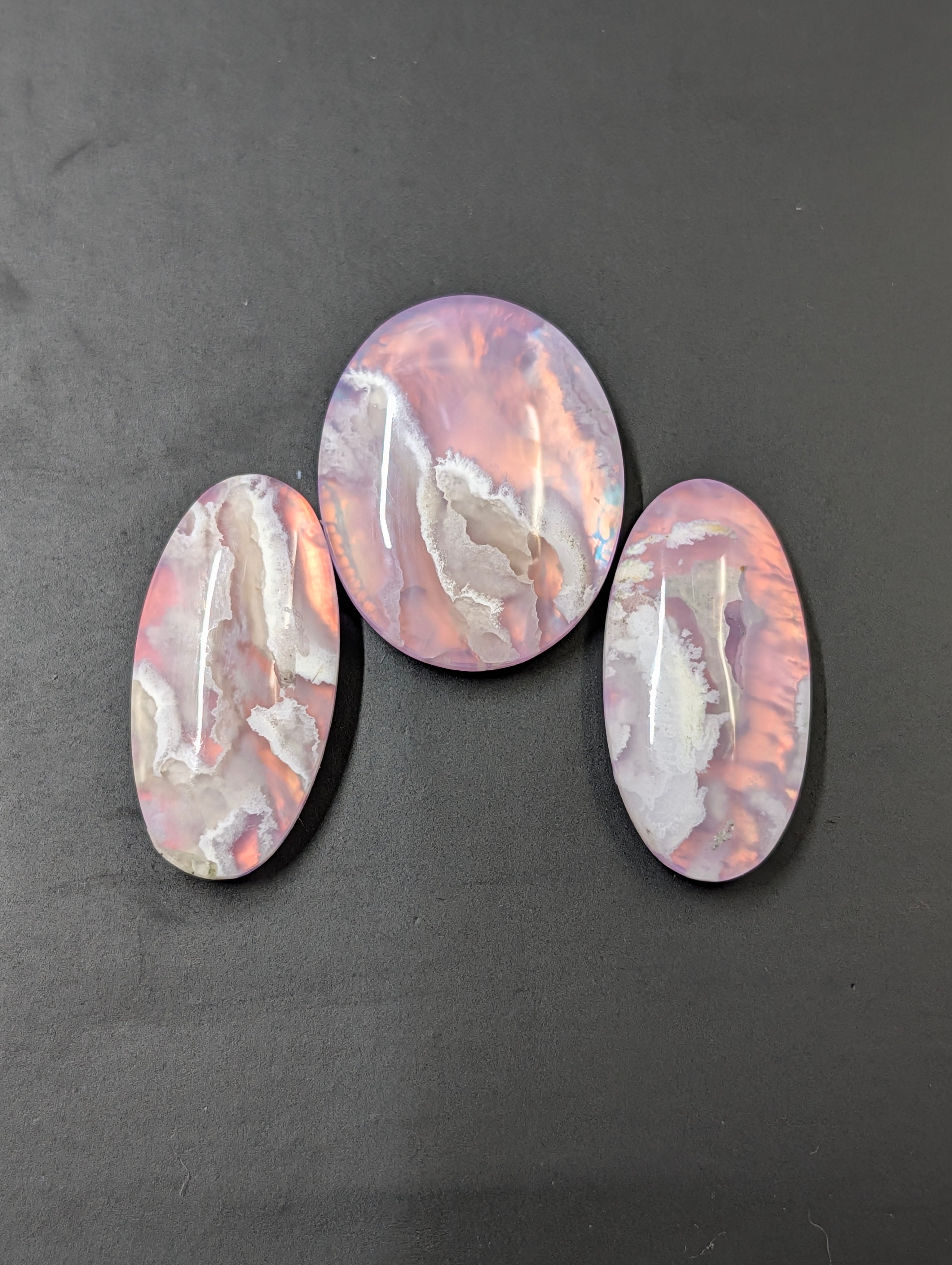 Pink Plume Aurora Doublet - Indonesia - Cabochon Matching Pendant & Earring Set by Sacred Alchemy Studios