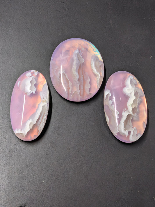 Pink Plume Aurora Doublet - Indonesia - Cabochon Matching Pendant & Earring Set