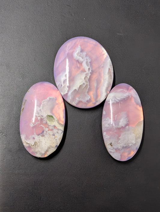 Pink Plume Aurora Doublet - Indonesia - Cabochon Matching Pendant & Earring Set
