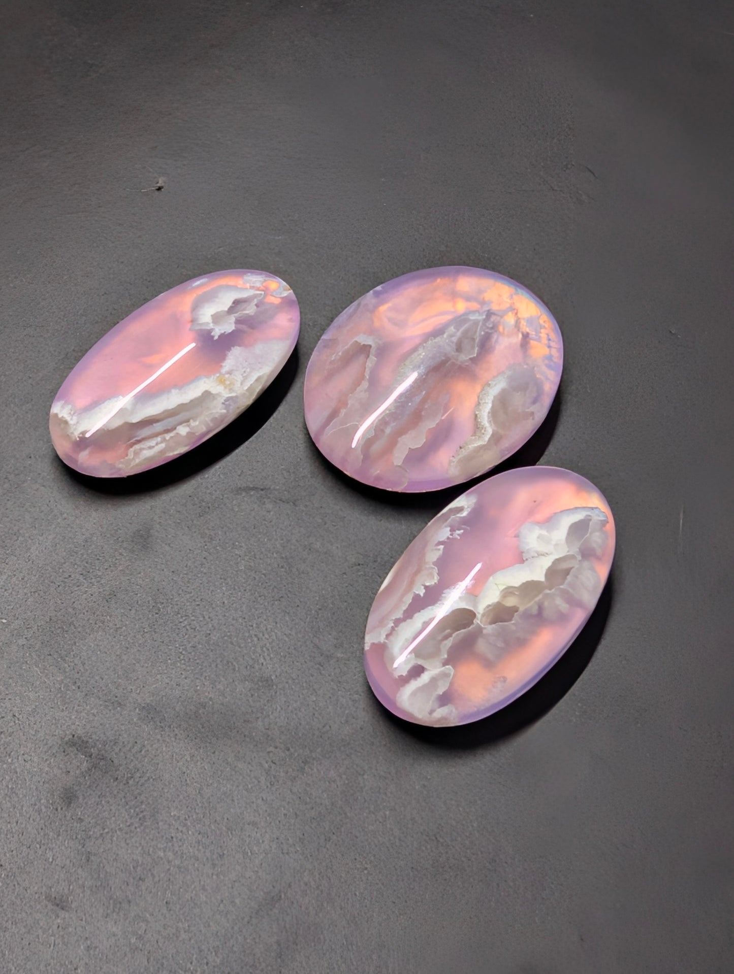 Pink Plume Aurora Doublet - Indonesia - Cabochon Matching Pendant & Earring Set