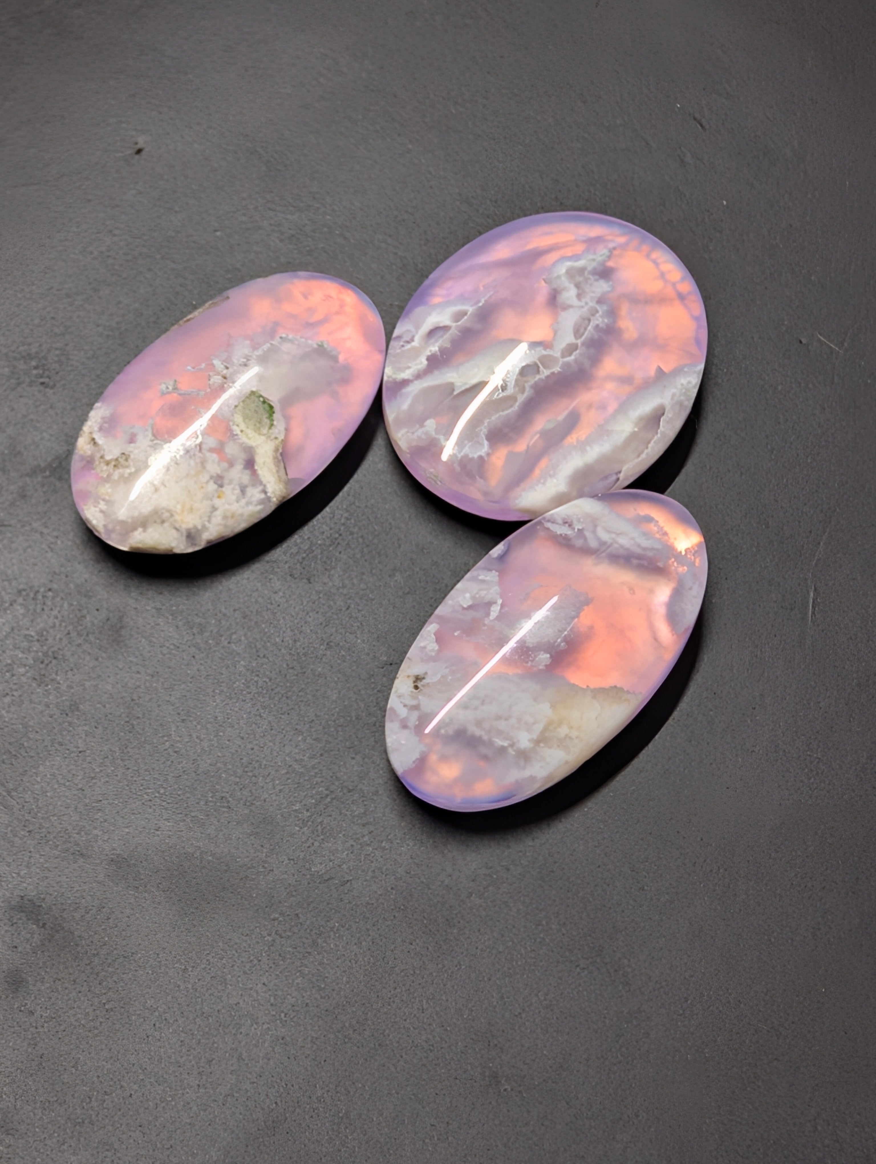 Pink Plume Aurora Doublet - Indonesia - Cabochon Matching Pendant & Earring Set by Sacred Alchemy Studios