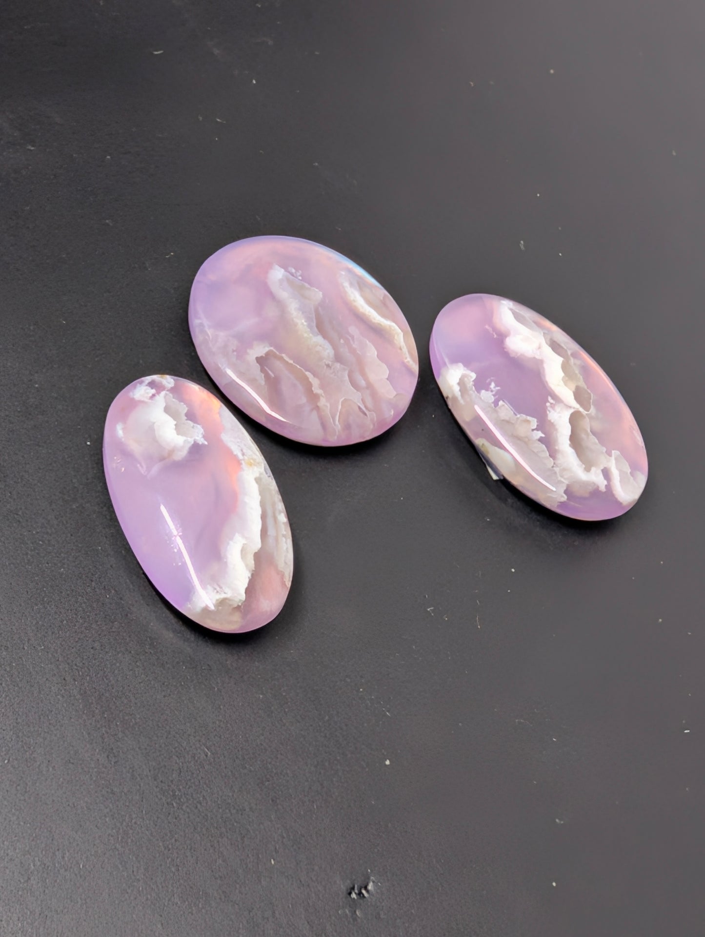 Pink Plume Aurora Doublet - Indonesia - Cabochon Matching Pendant & Earring Set