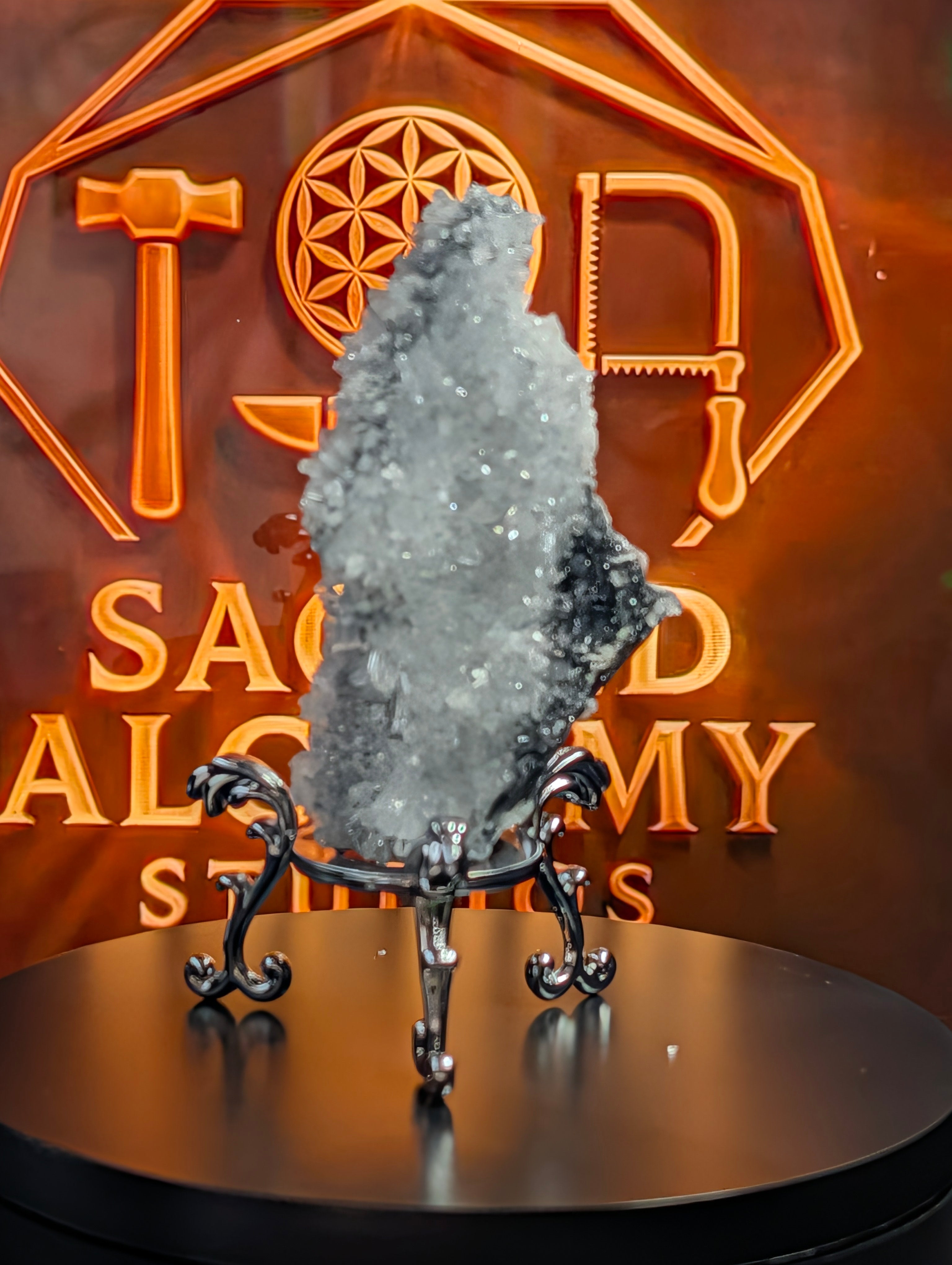 Calcite on Clear Quartz – From Fujian Province, China by Sacred Alchemy Studios
