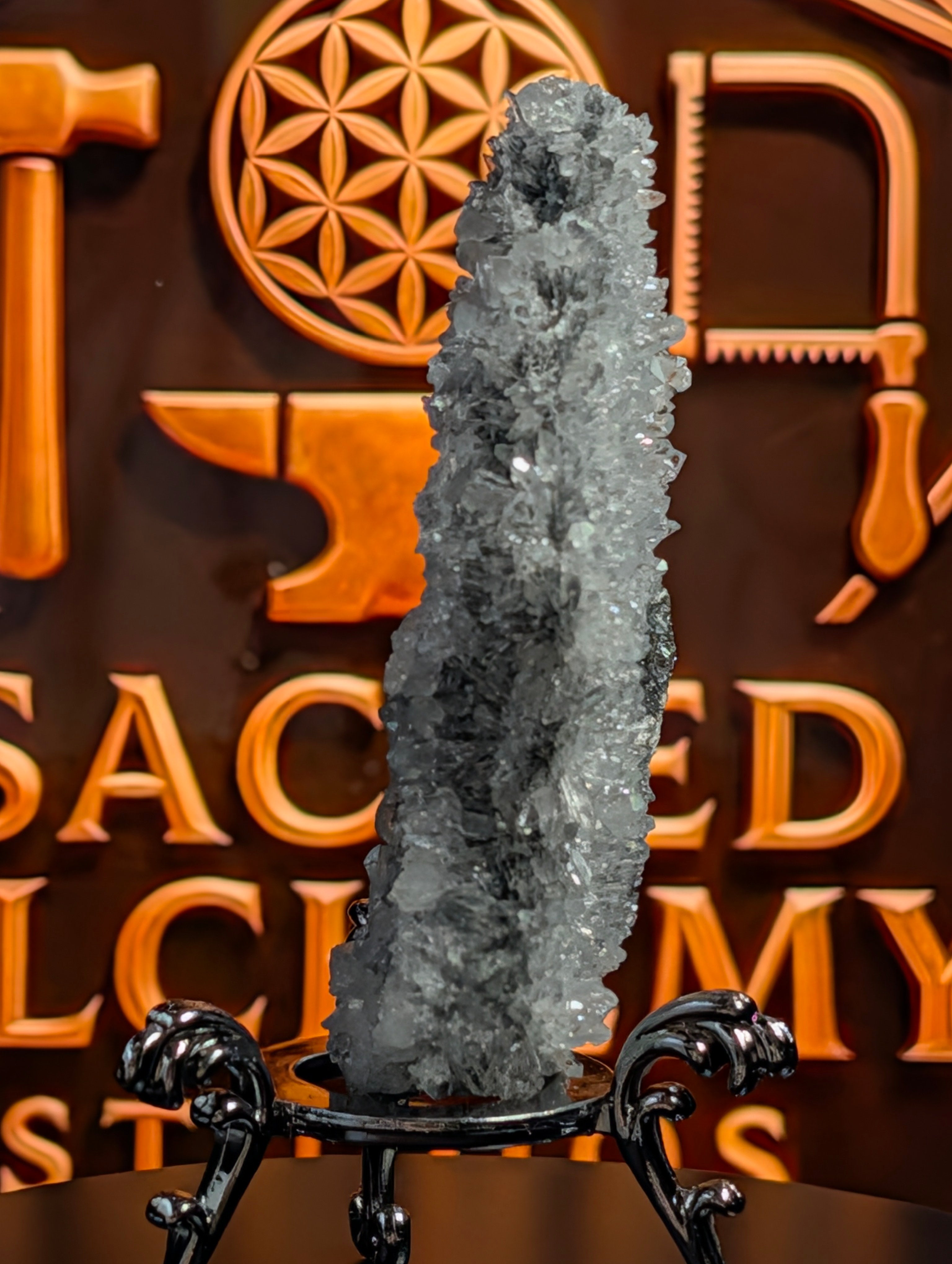 Calcite on Clear Quartz – From Fujian Province, China by Sacred Alchemy Studios