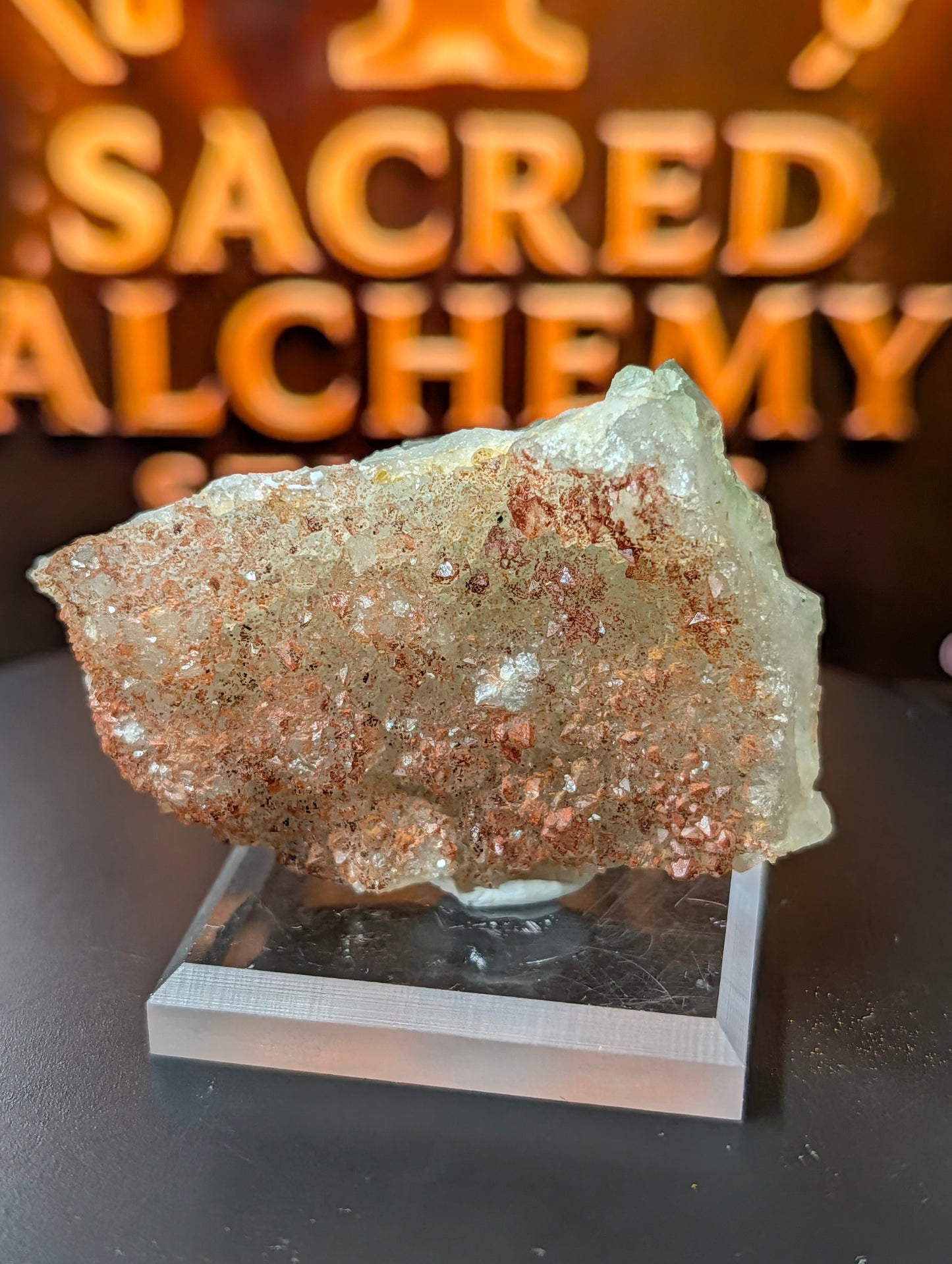 Fluorite with Calcite & Hematite – Sourced from the Uranus Mine, Germany