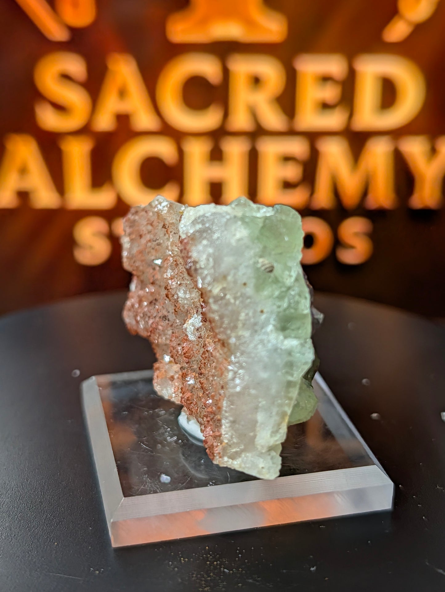 Fluorite with Calcite & Hematite – Sourced from the Uranus Mine, Germany