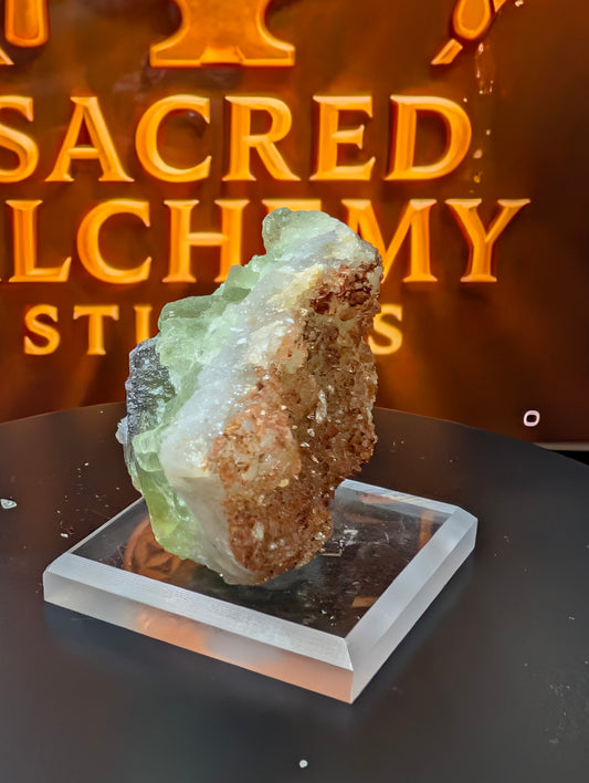 Fluorite with Calcite & Hematite – Sourced from the Uranus Mine, Germany