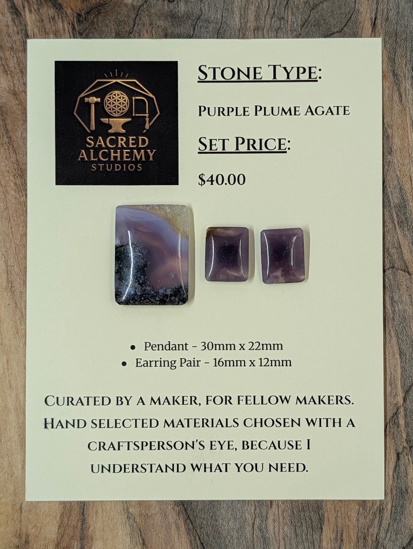 Rectangle Shape - Purple Moss Agate - Design-Ready Calibrated Sets