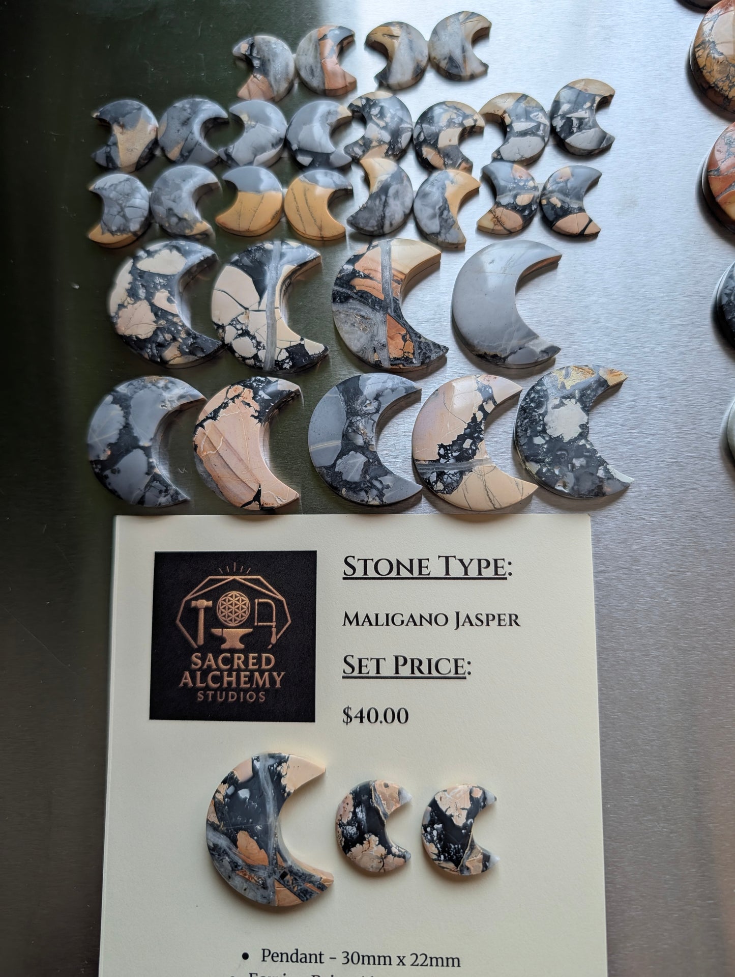 Crescent Moon Shape - Maligano Jasper - Design-Ready Calibrated Sets