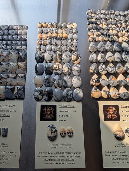 Oval Shape - Maligano Jasper - Calibrated Cabochon Sets