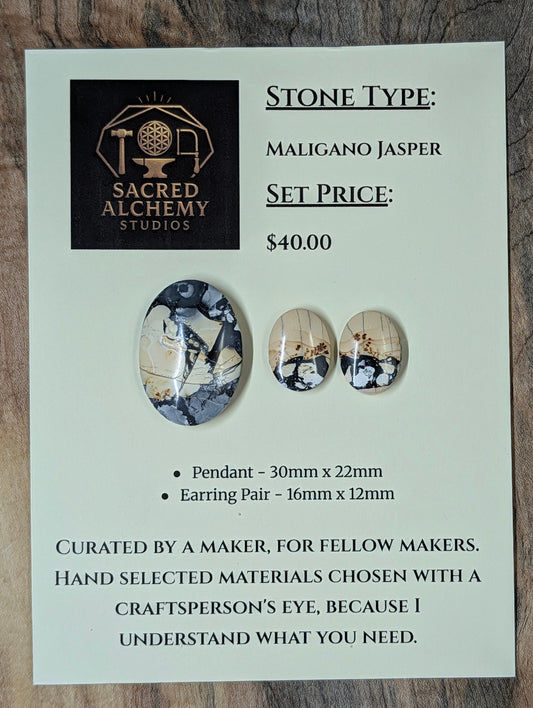 Oval Shape - Maligano Jasper - Calibrated Cabochon Sets