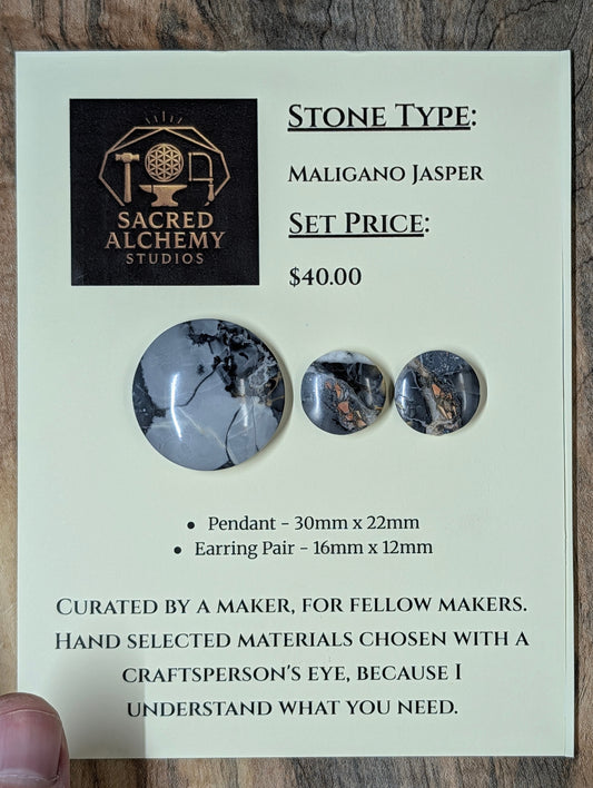 Circle Shape - Maligano Jasper - Calibrated Cabochon Sets