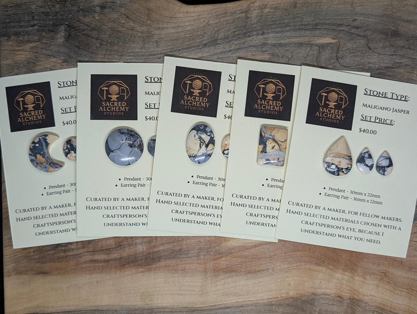 Circle Shape - Maligano Jasper - Calibrated Cabochon Sets