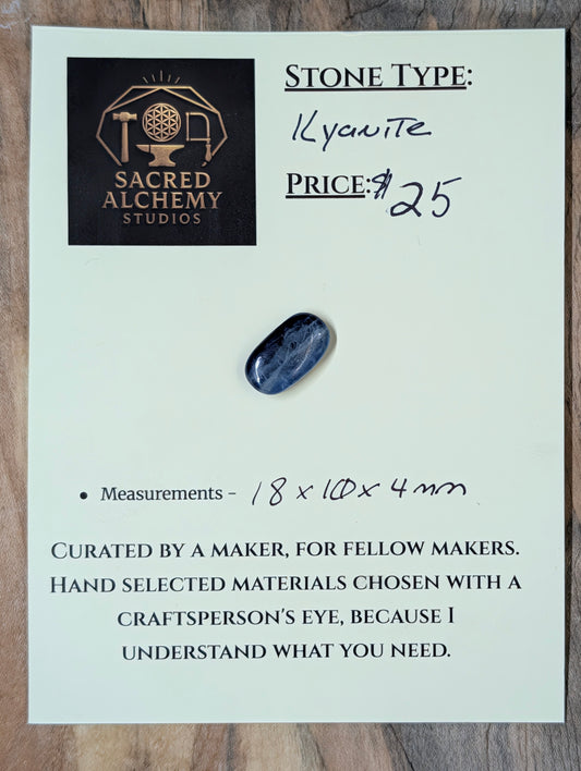 Kyanite Calibrated Cabochon | Deep Blue Flash