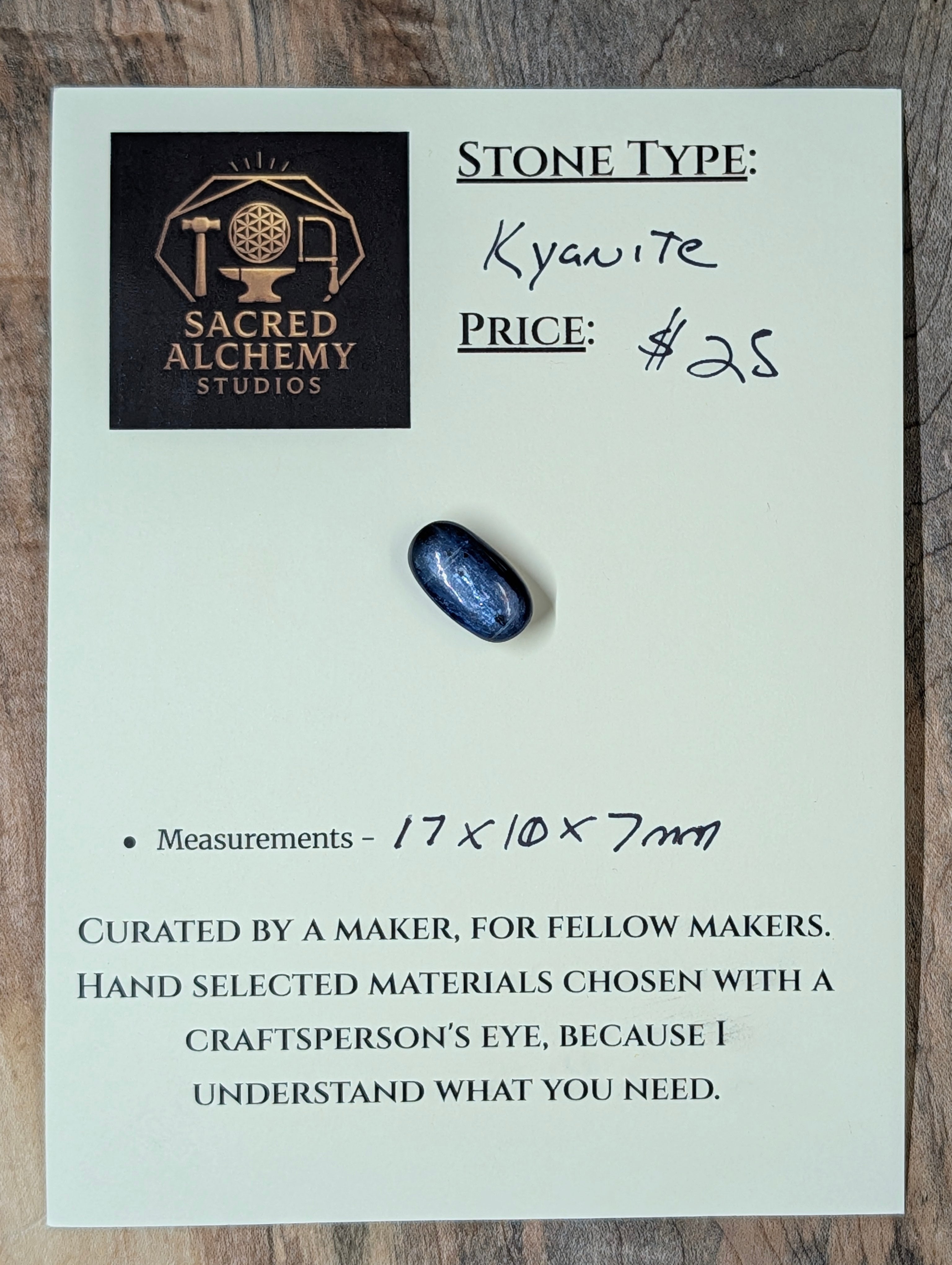 Kyanite Calibrated Cabochon | Deep Blue Flash by Sacred Alchemy Studios