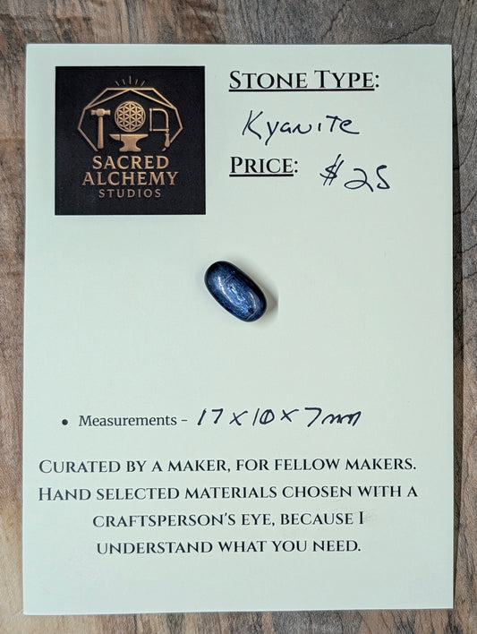 Kyanite Calibrated Cabochon | Deep Blue Flash