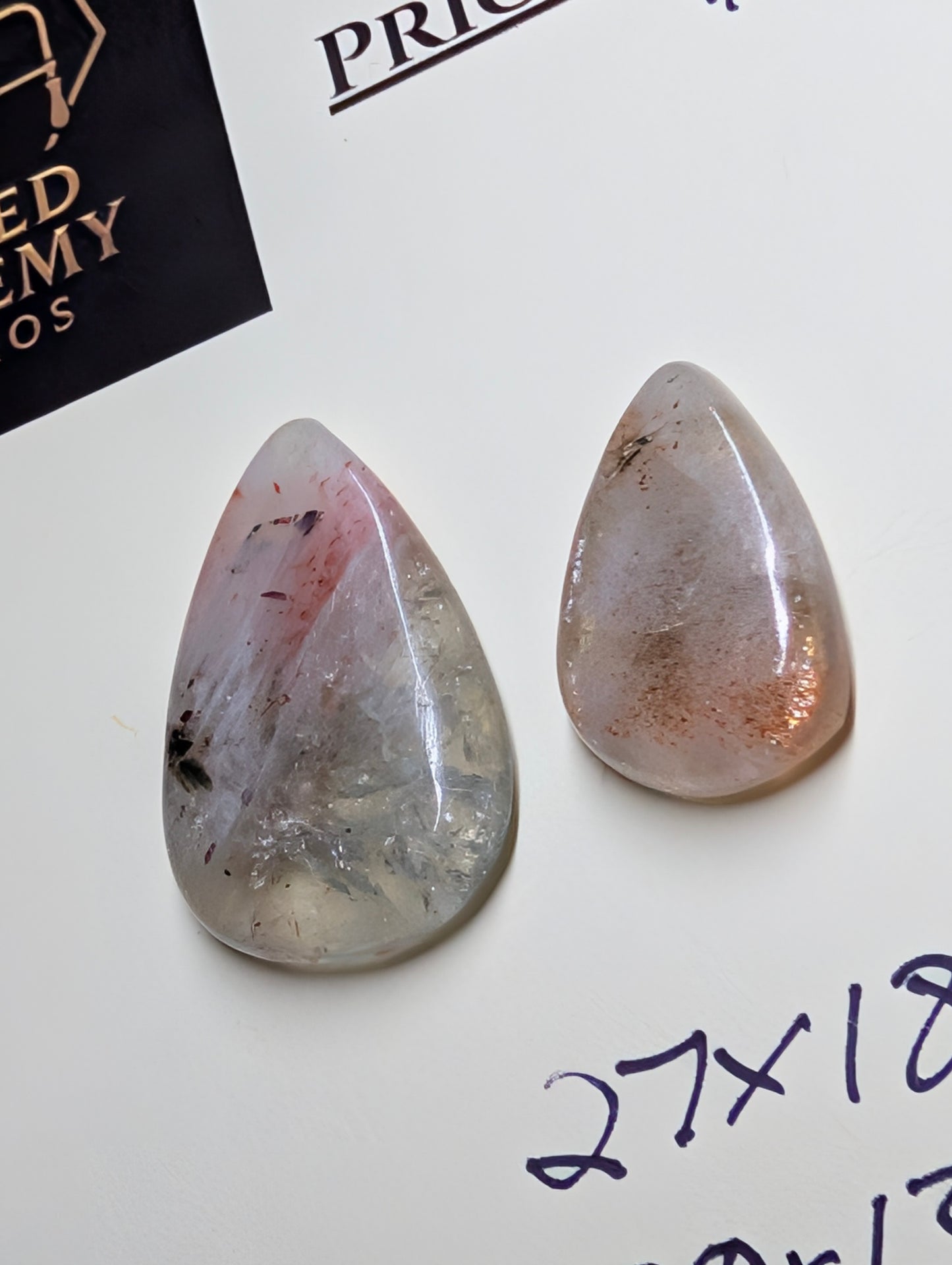 Aquamarine & Sunstone Drop-Tier Cabochons
