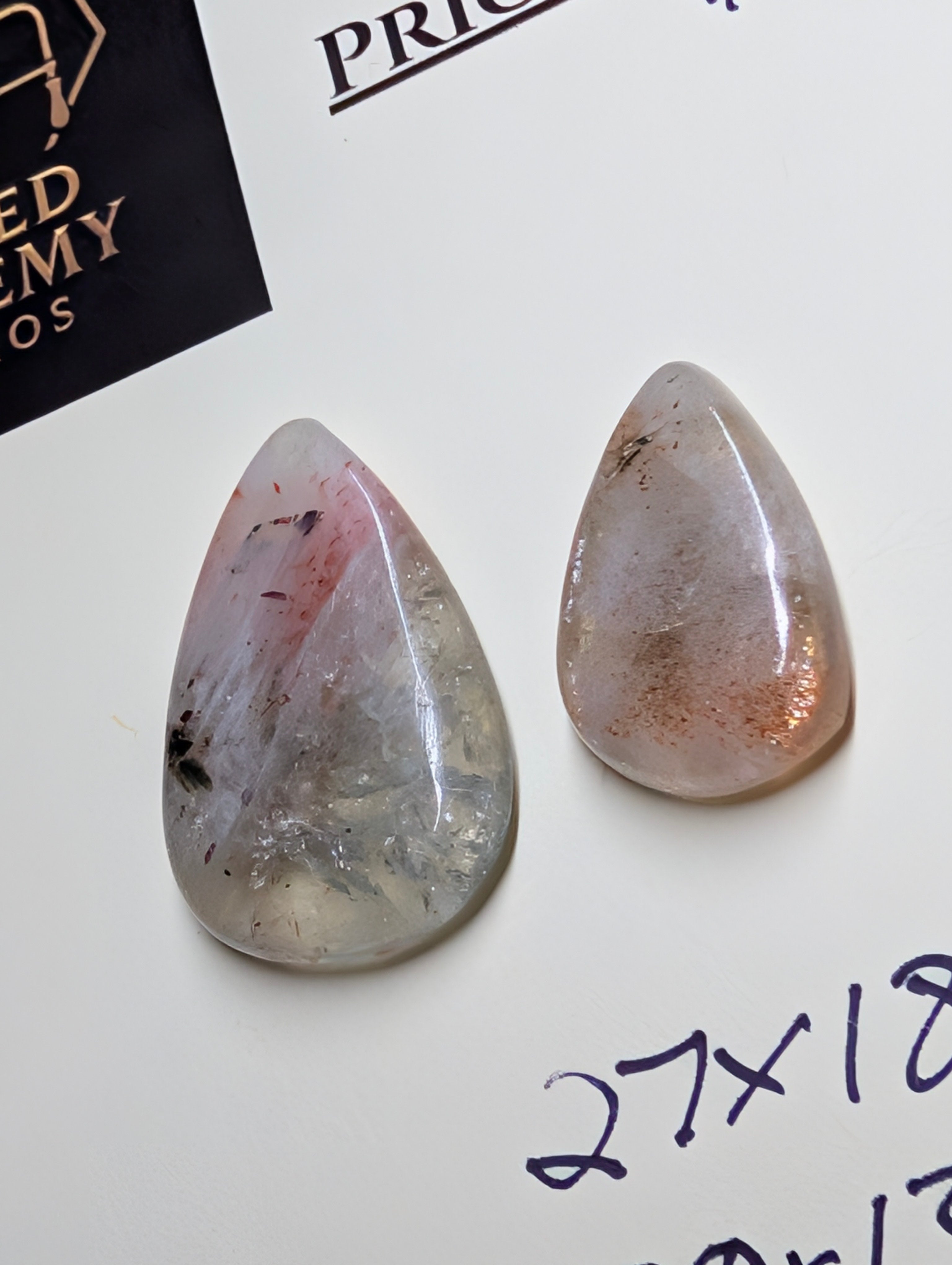 Aquamarine & Sunstone Drop-Tier Cabochons by Sacred Alchemy Studios