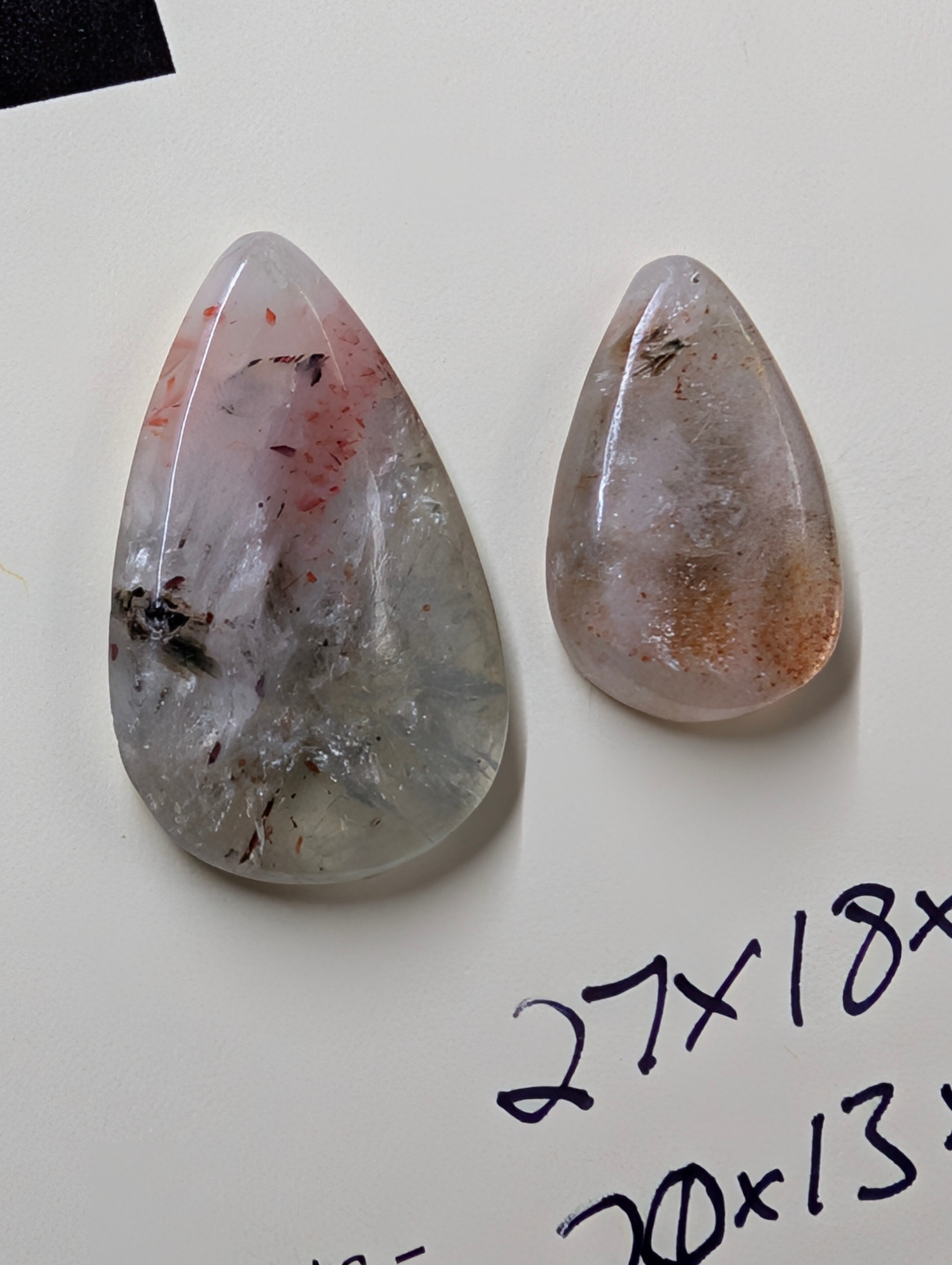 Aquamarine & Sunstone Drop-Tier Cabochons by Sacred Alchemy Studios