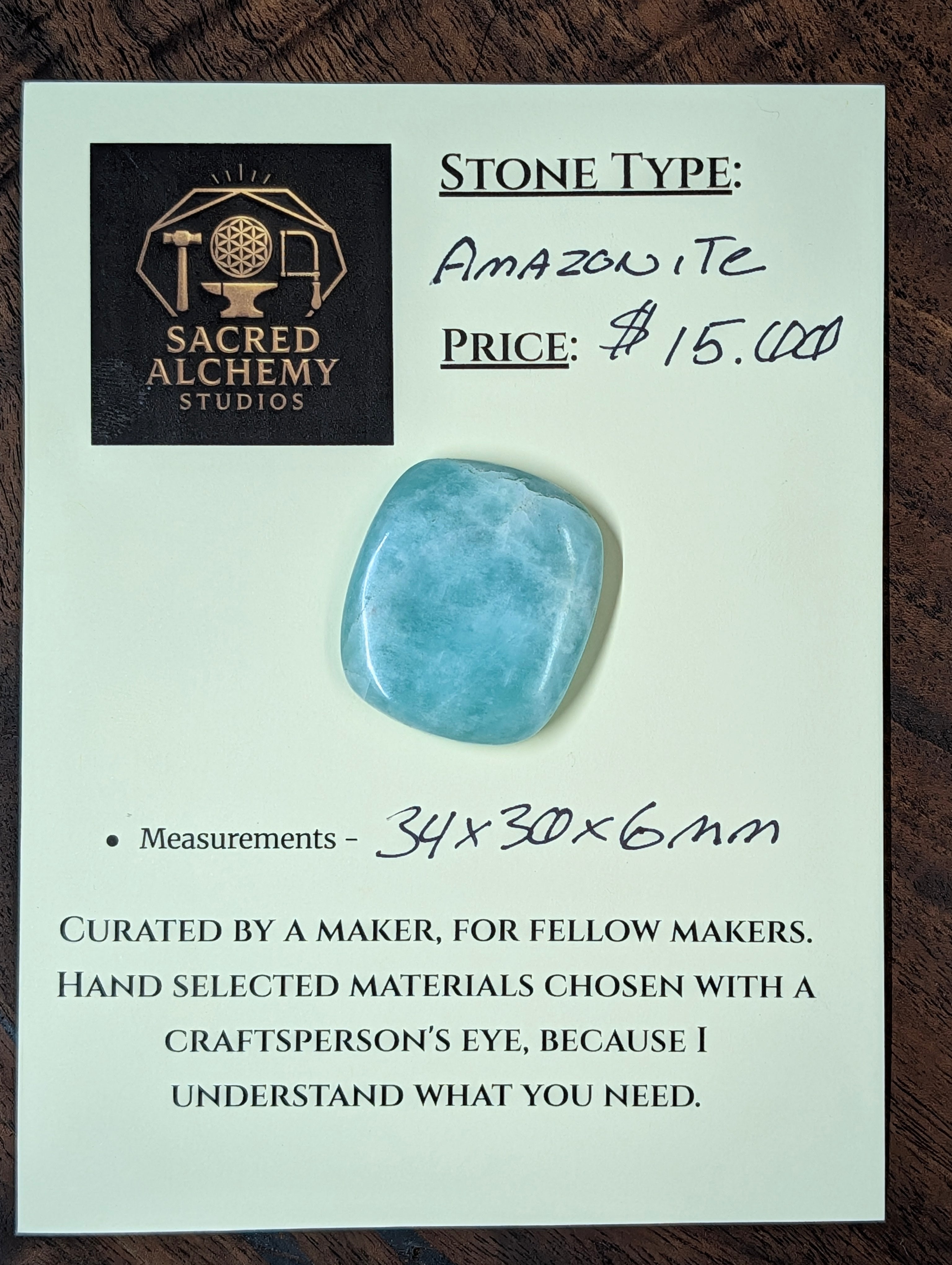 Amazonite Cabochon - Colorado by Sacred Alchemy Studios